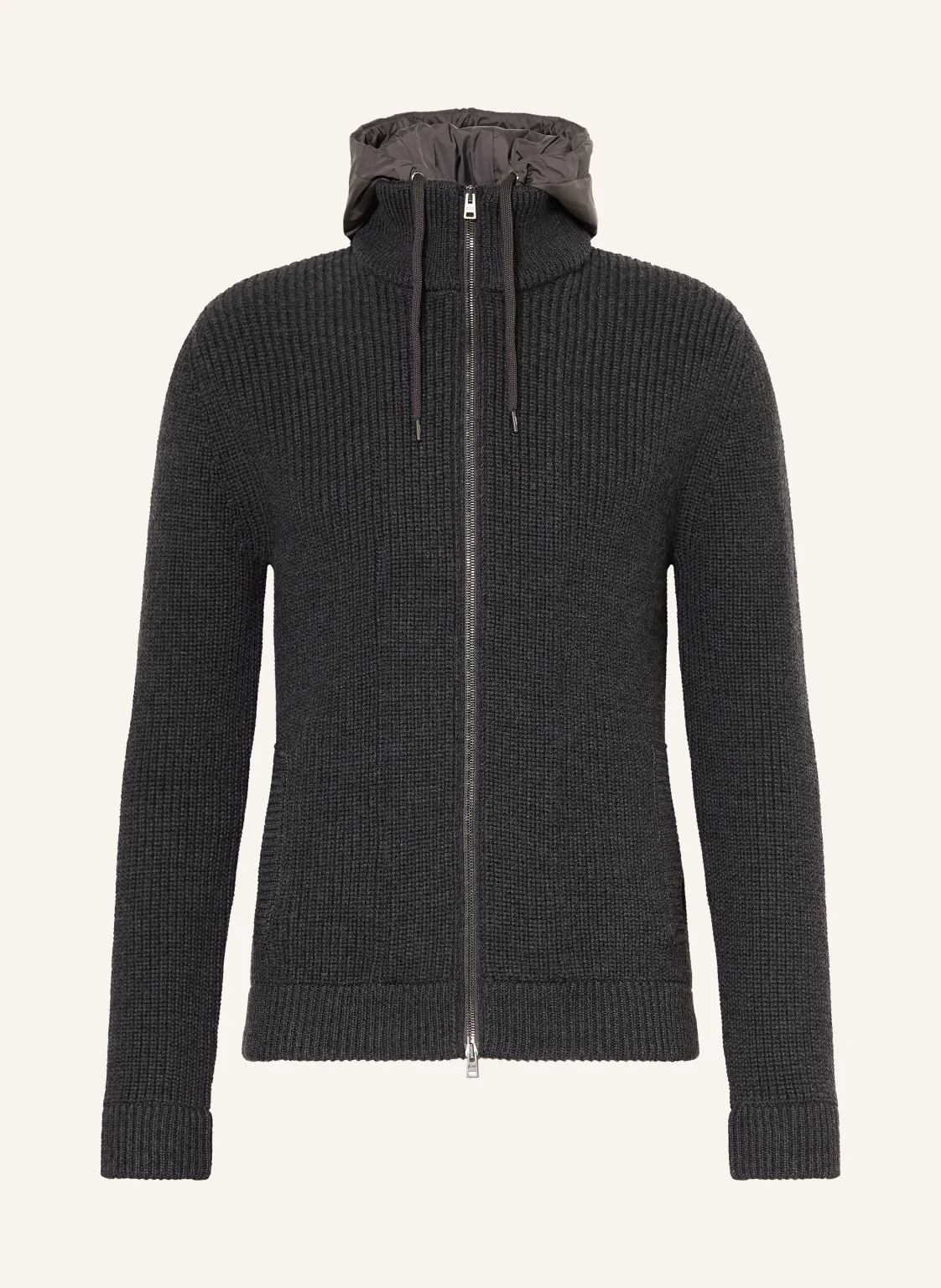 HERNO Strickjacke mit abnehmbarer Kapuze