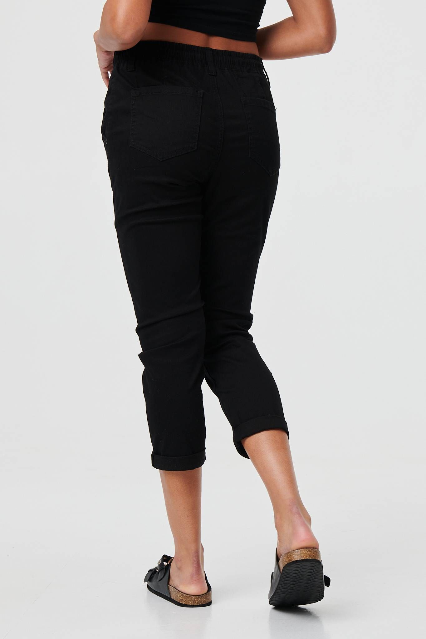 Izabel London High Waist Skinny Cropped Trousers