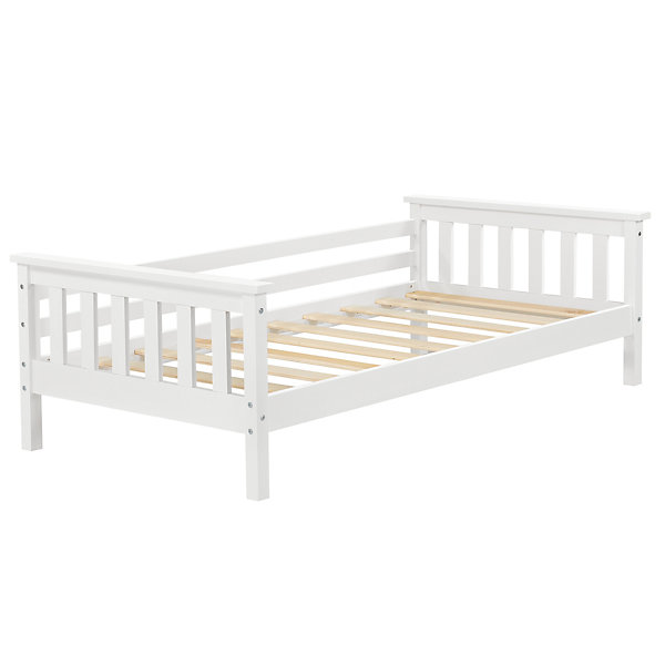 Lit d'Enfant Design Nuuk en Pin 140 x 70 cm Blanc Mat Laqué en.casa