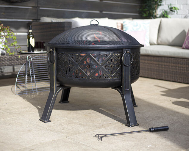 Moresque Moroccan 73cm Firepit with Grill