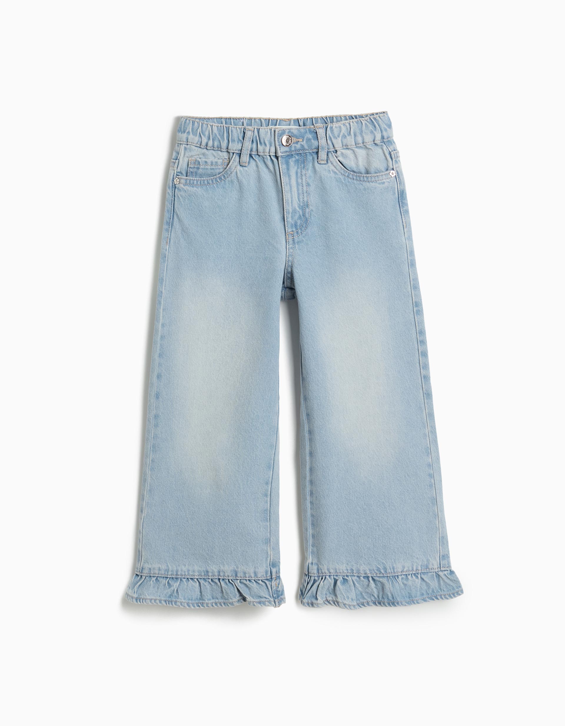 Calças de Ganga 'Culotte', Menina, Azul Claro