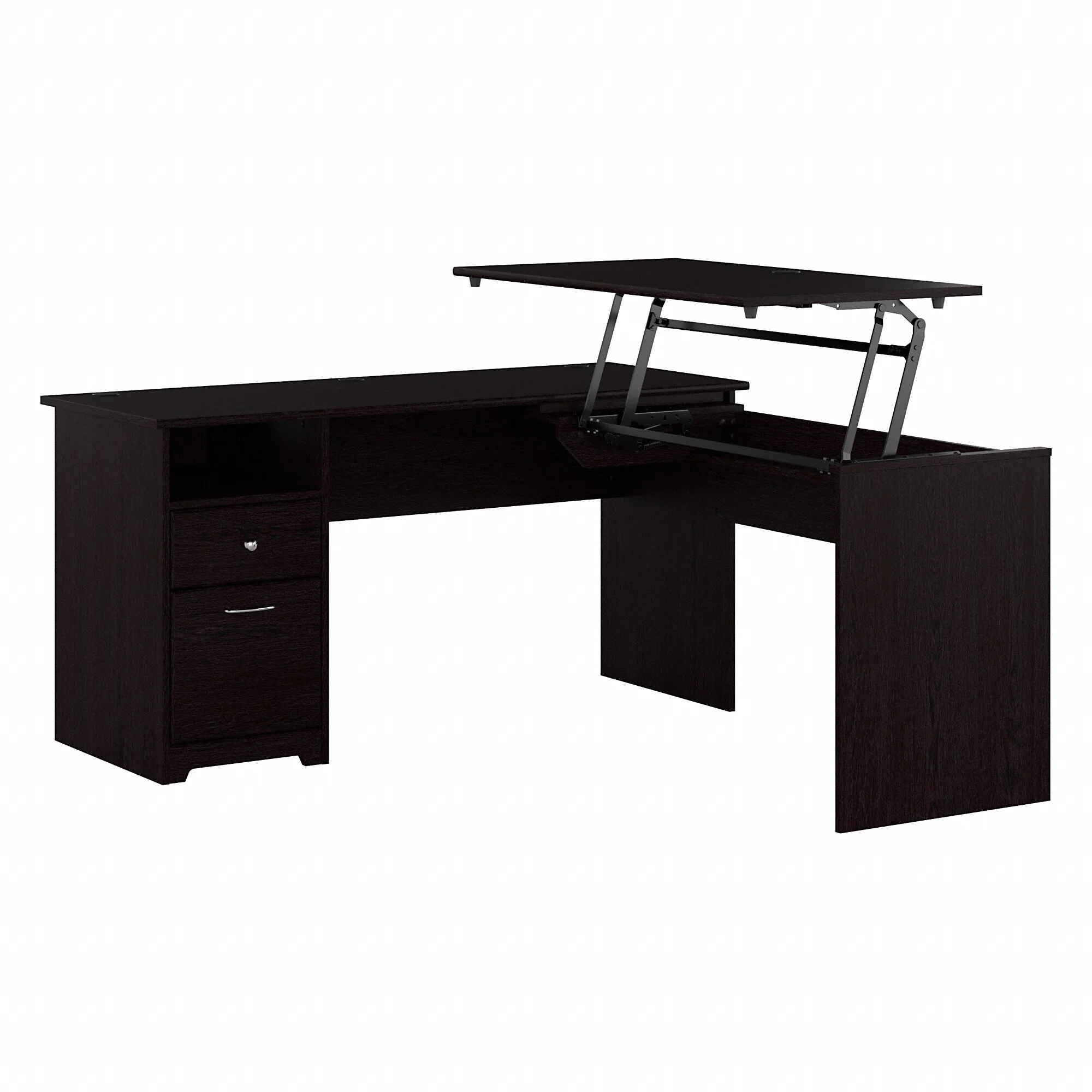 60W 3-position L-shaped Sit to Stand Desk by Bush Furniture
