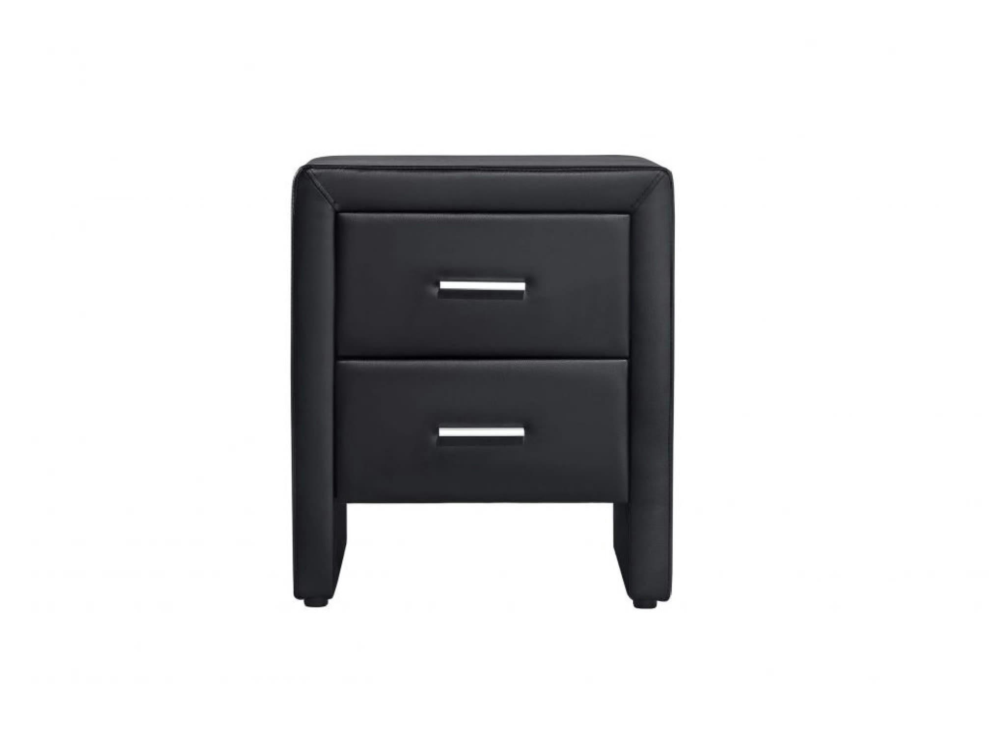 ROMY - Table de chevet en simili noir