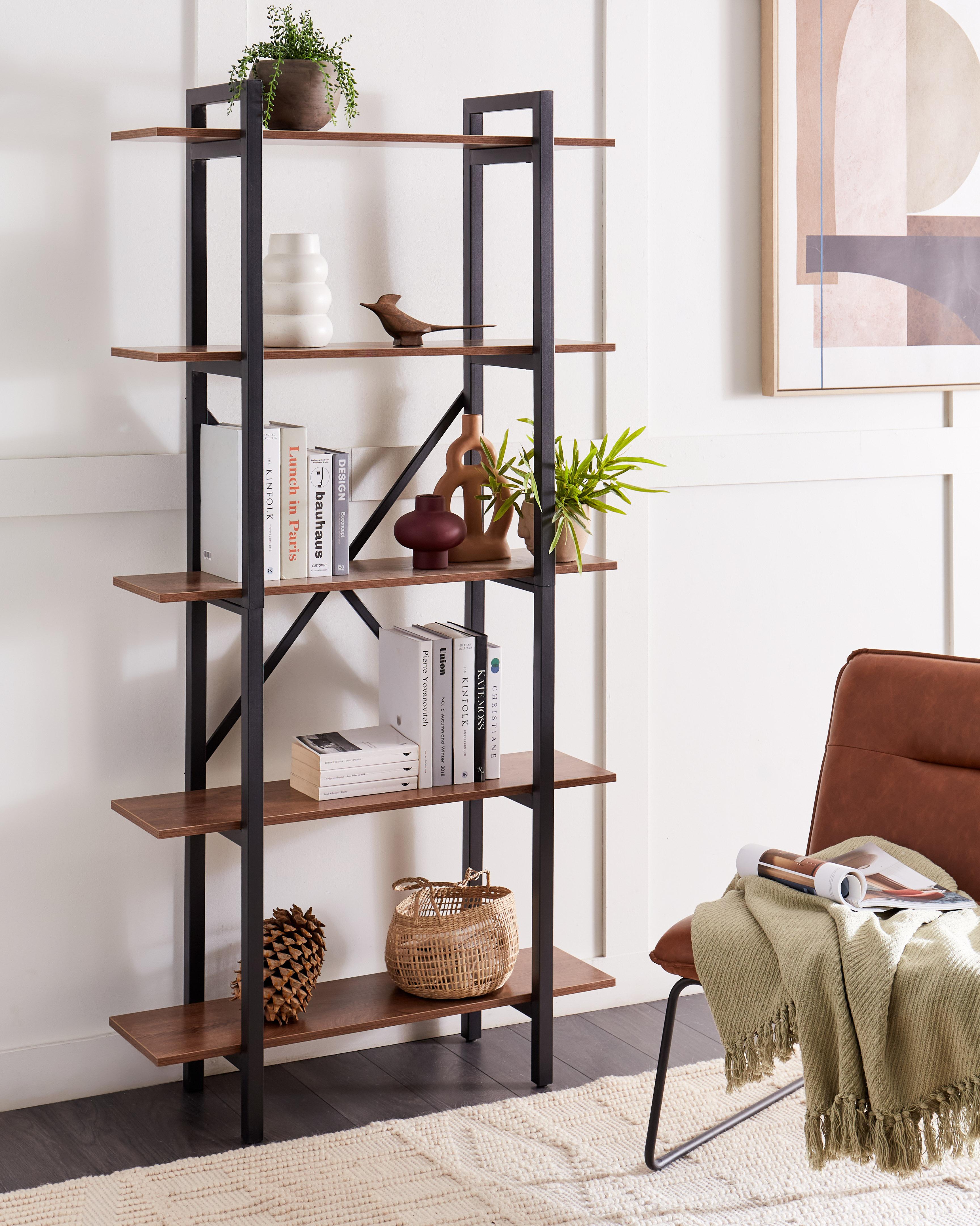 5 Tier Shelving Unit DARBY 180 cm Dark Brown