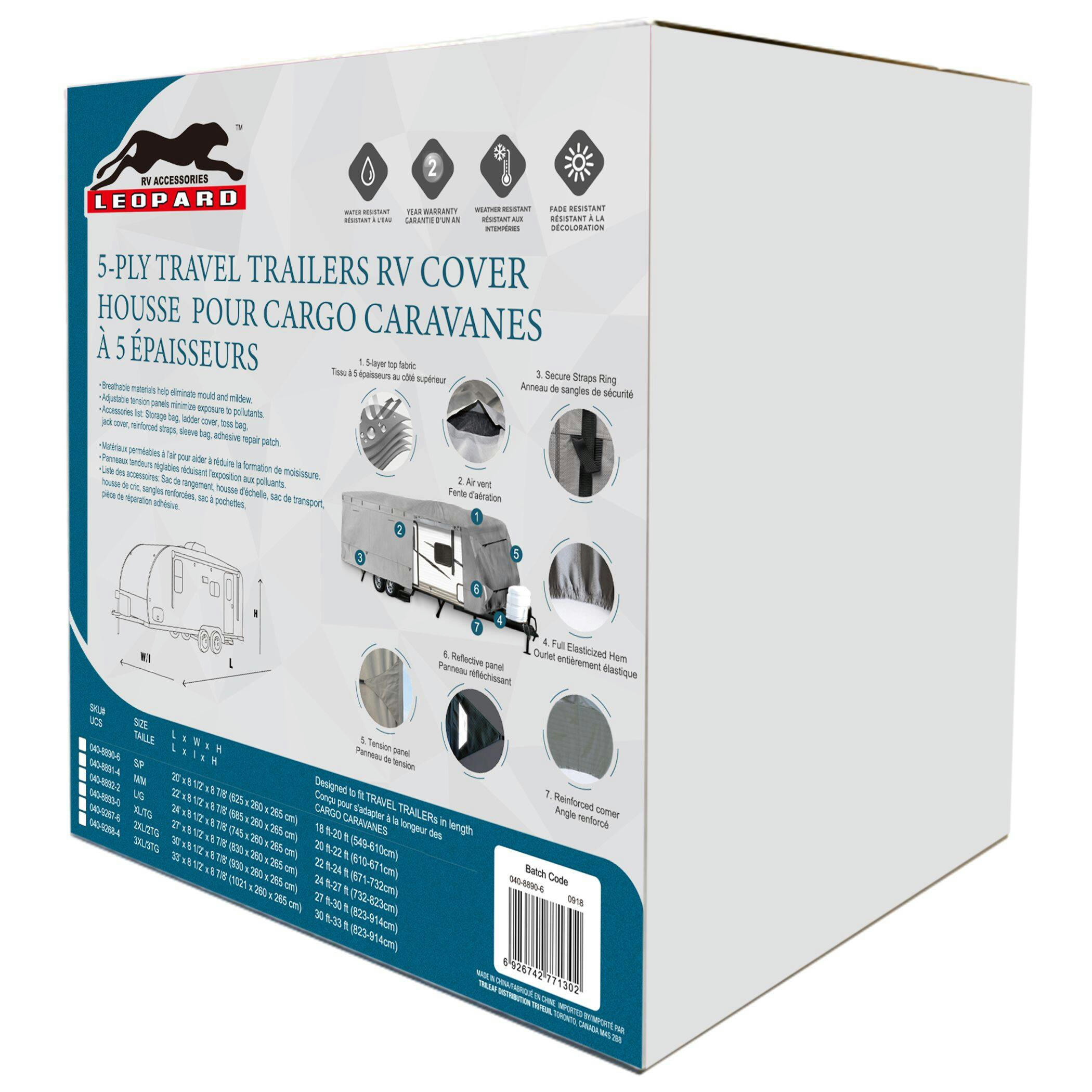 Premium RV Cover for 22-24-ft Travel Trailer