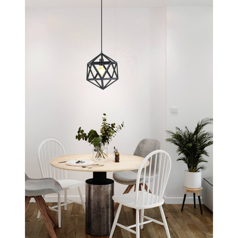 Suspension Embleton noire Ø 30,5 cm E27 60 W EGLO