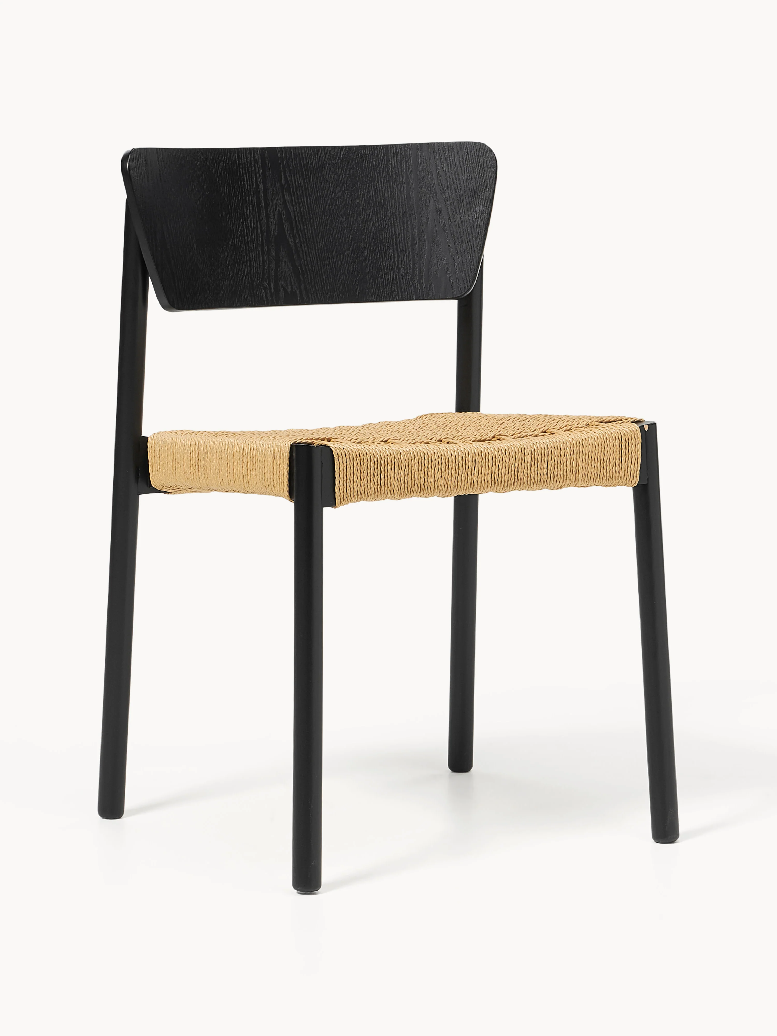 Holzstühle Danny mit Rattan-Sitzfläche, 2er-Set