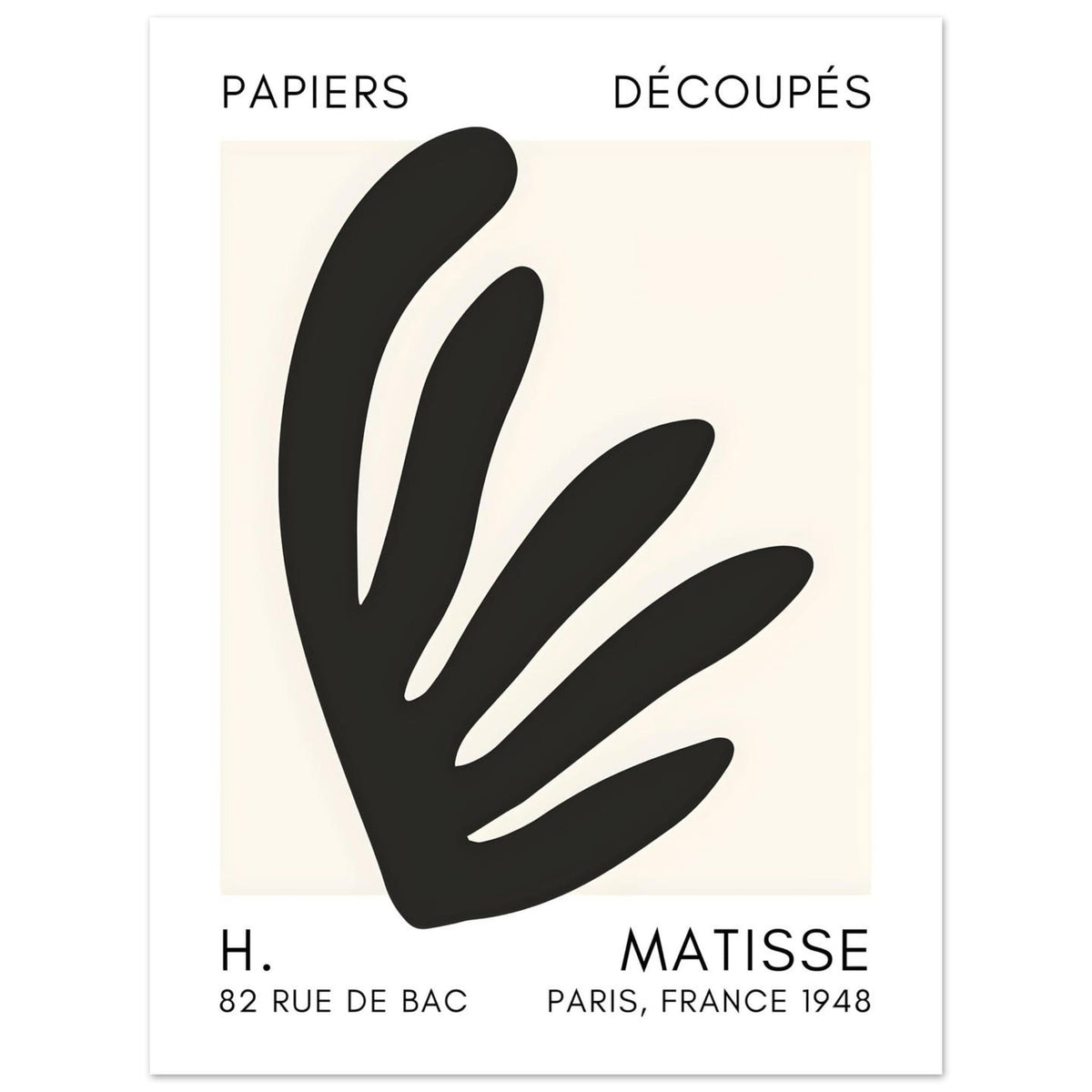 Artfulprints Poster Matisse – Aquatic impression black  - 30x40 cm - Zwart