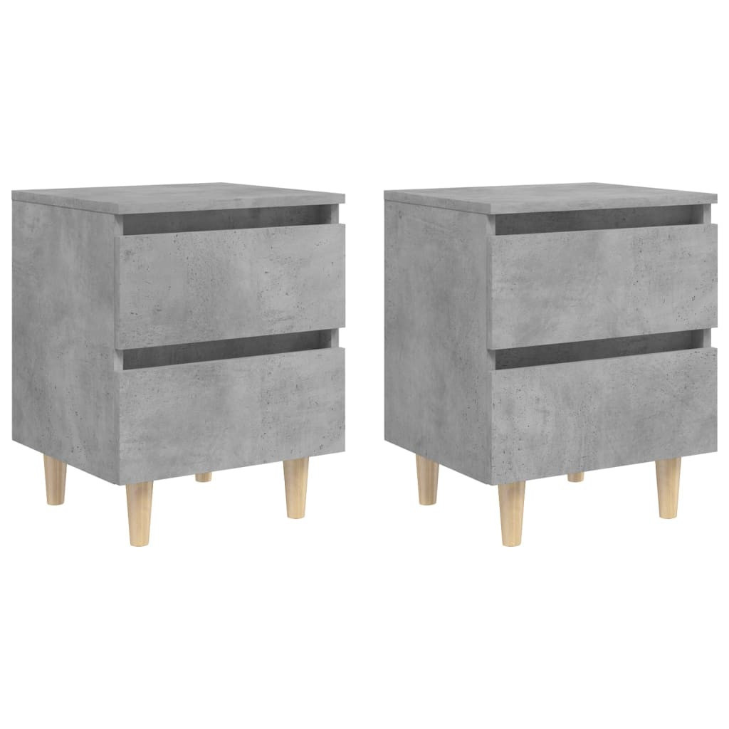 2x Szafka Nocna Stolik Komoda Szara z Szufladą Do Sypialni 40x35x50 cm