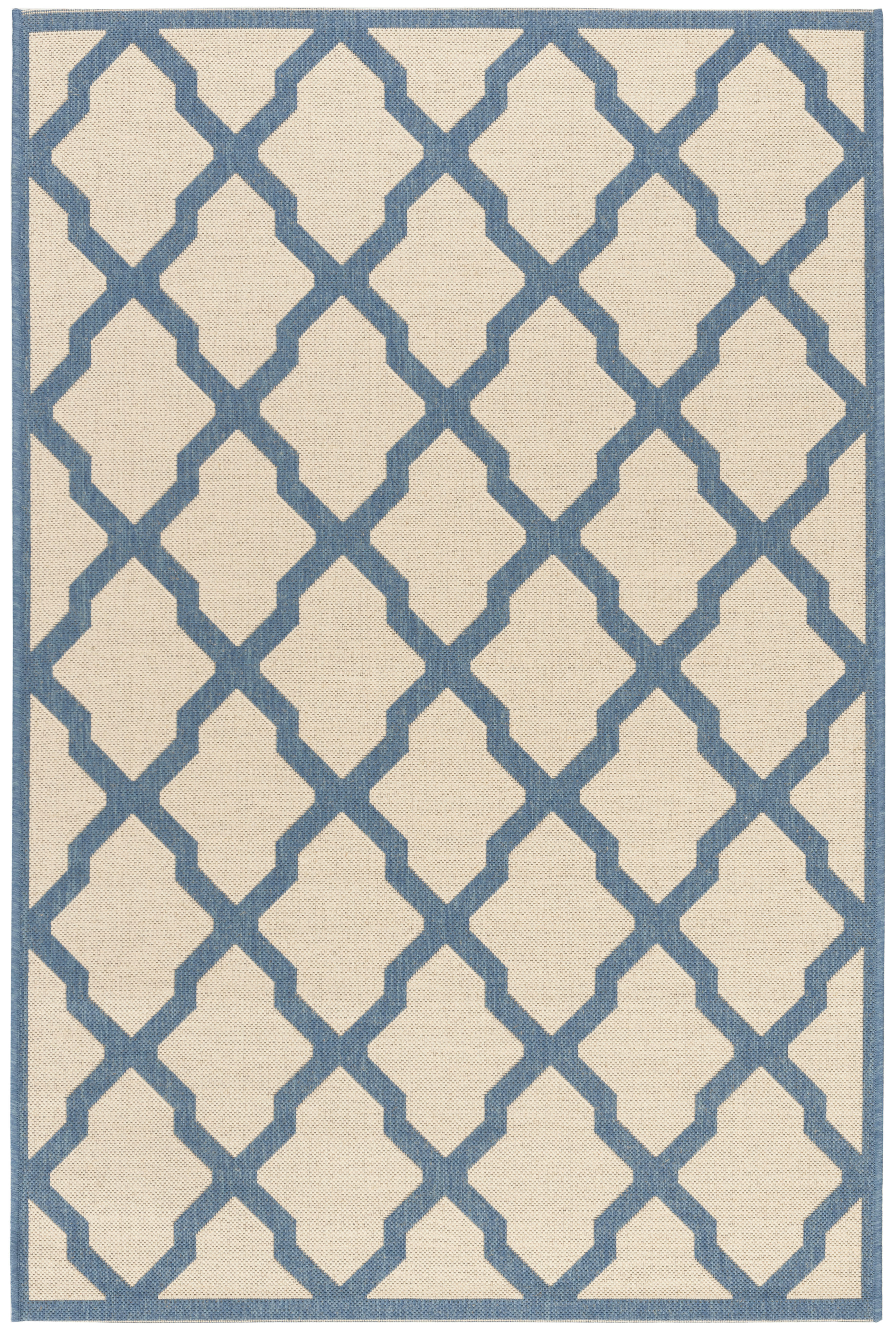BEACHHOUSE - Tapis interieur & exterieur en crème & bleu, 79 x 152 cm