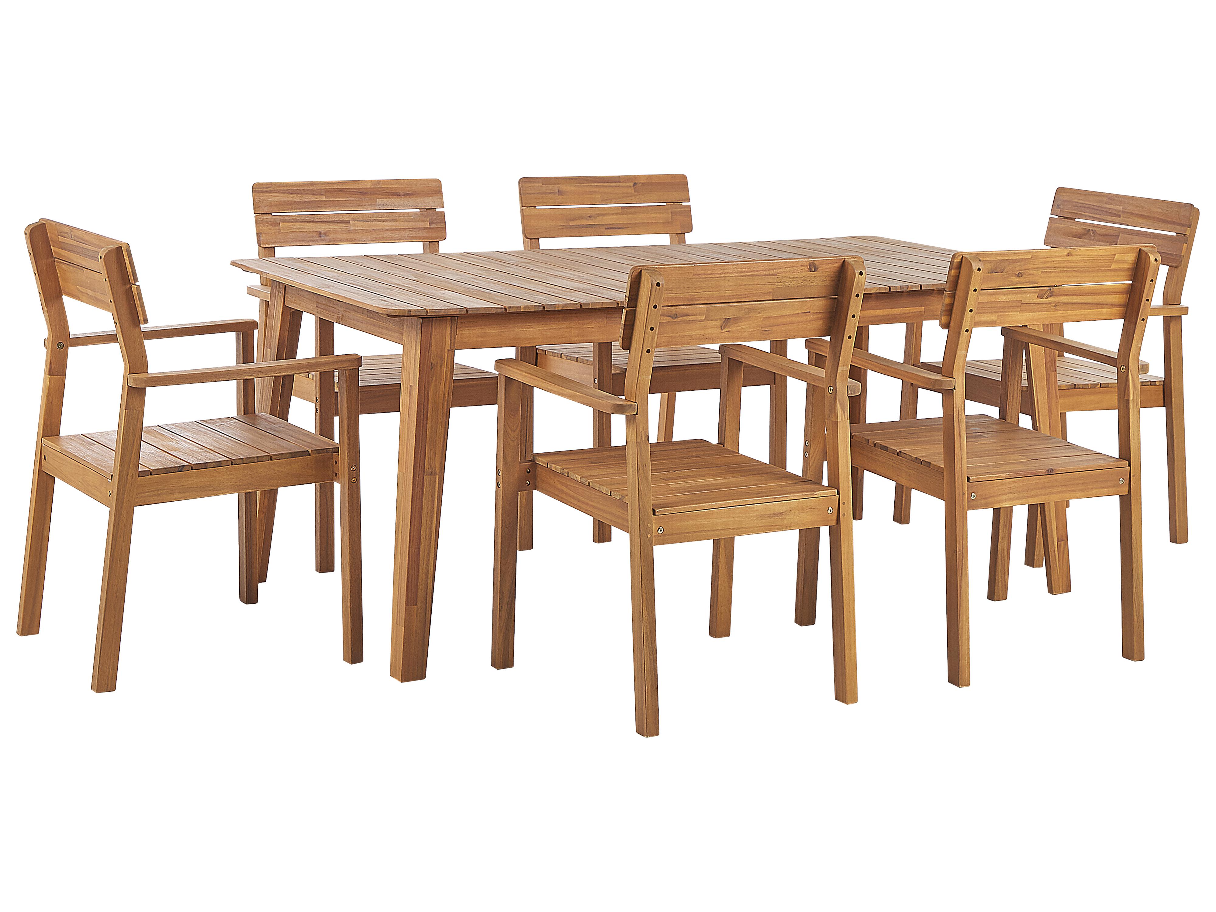 Garden Dining Set 4 Seater FORNELLI Acacia Wood Brown