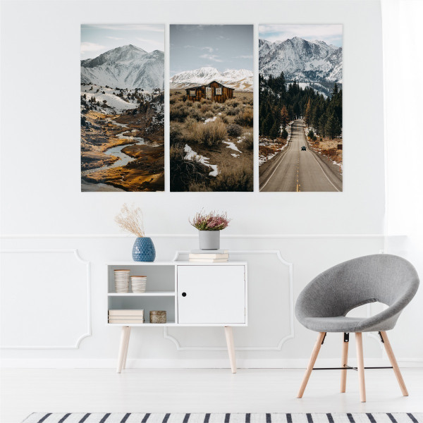 Obraz 3-Częściowy Do Salonu Górski Pejzaż 60x40cm