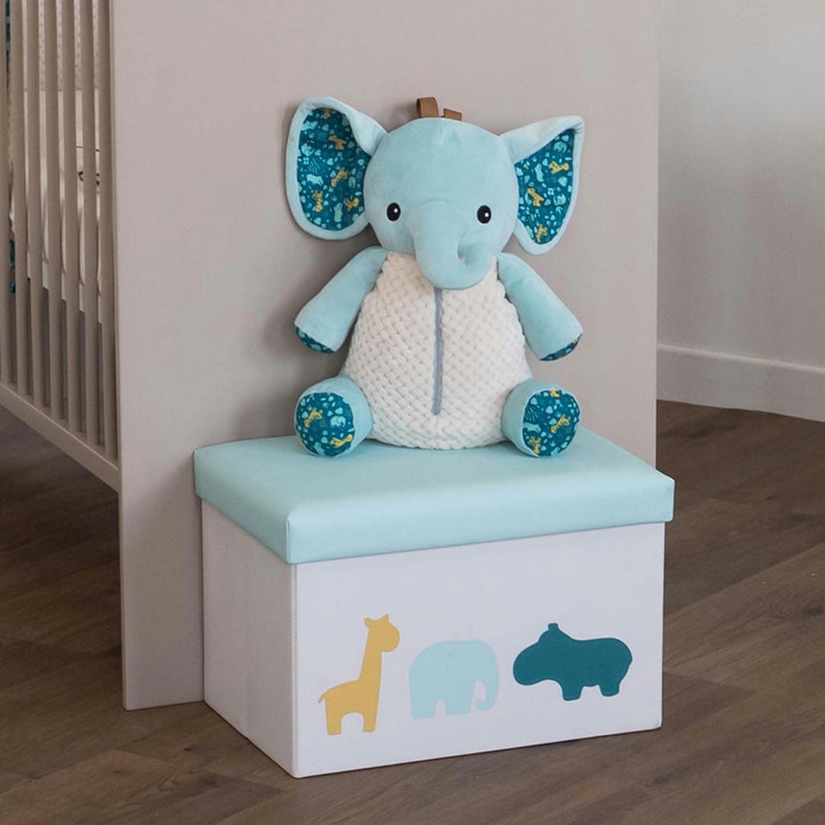 - Coffre à jouets en tissu et pouf 48x32