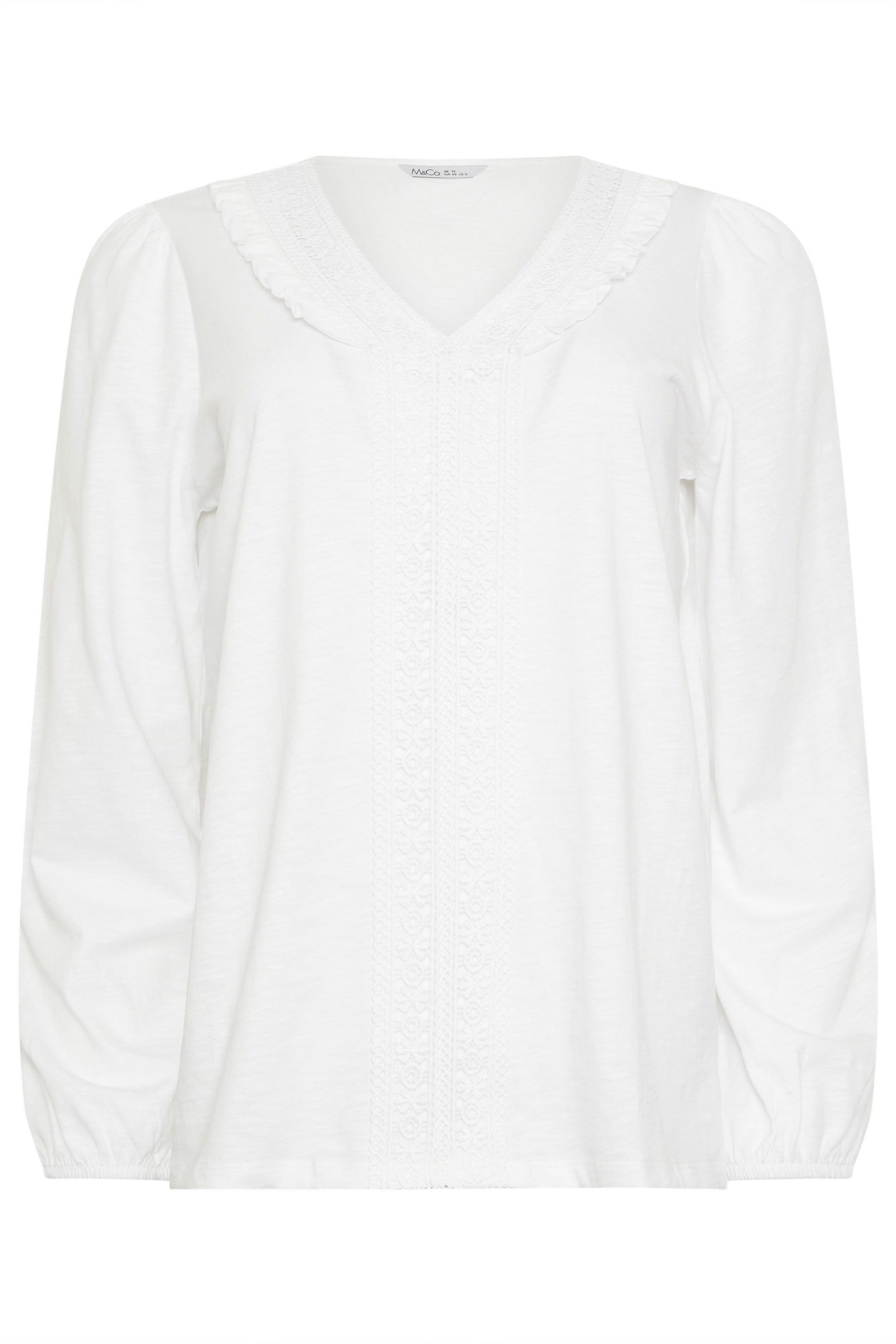 M&Co Frill Detail Cotton Blouse