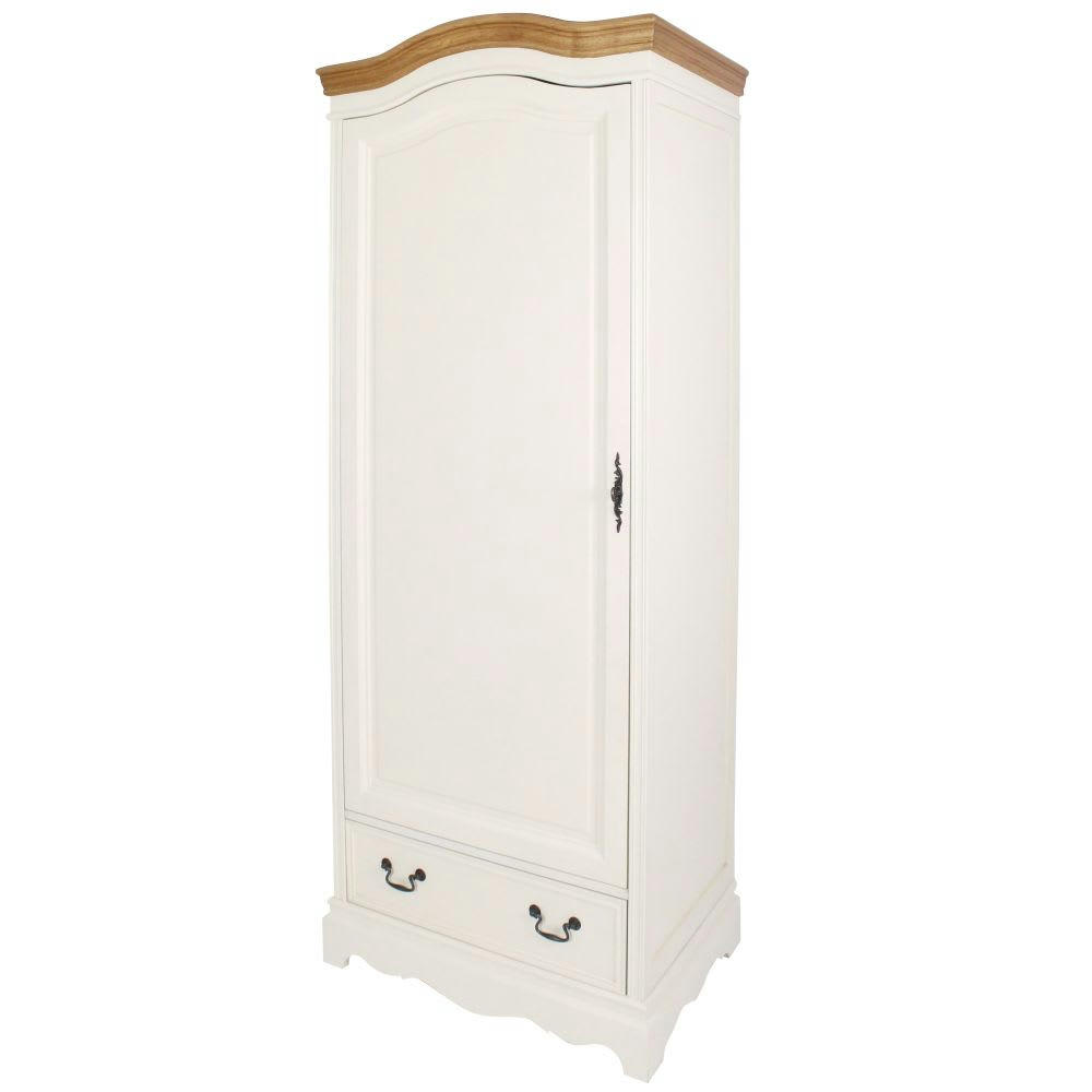 Léontine - Armoire bonnetière 1 porte 1 tiroir crème