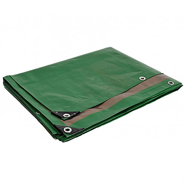 Bâche pergola 6 x 10 m Verte et marron Polyéthylène 250g/m² Traitée Anti UV KZ GARDEN