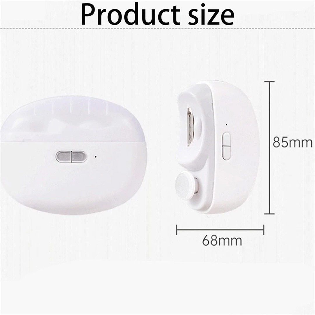 VOGREX Electric Nail Clippers Automatic Nail Trimmer Cutter - White