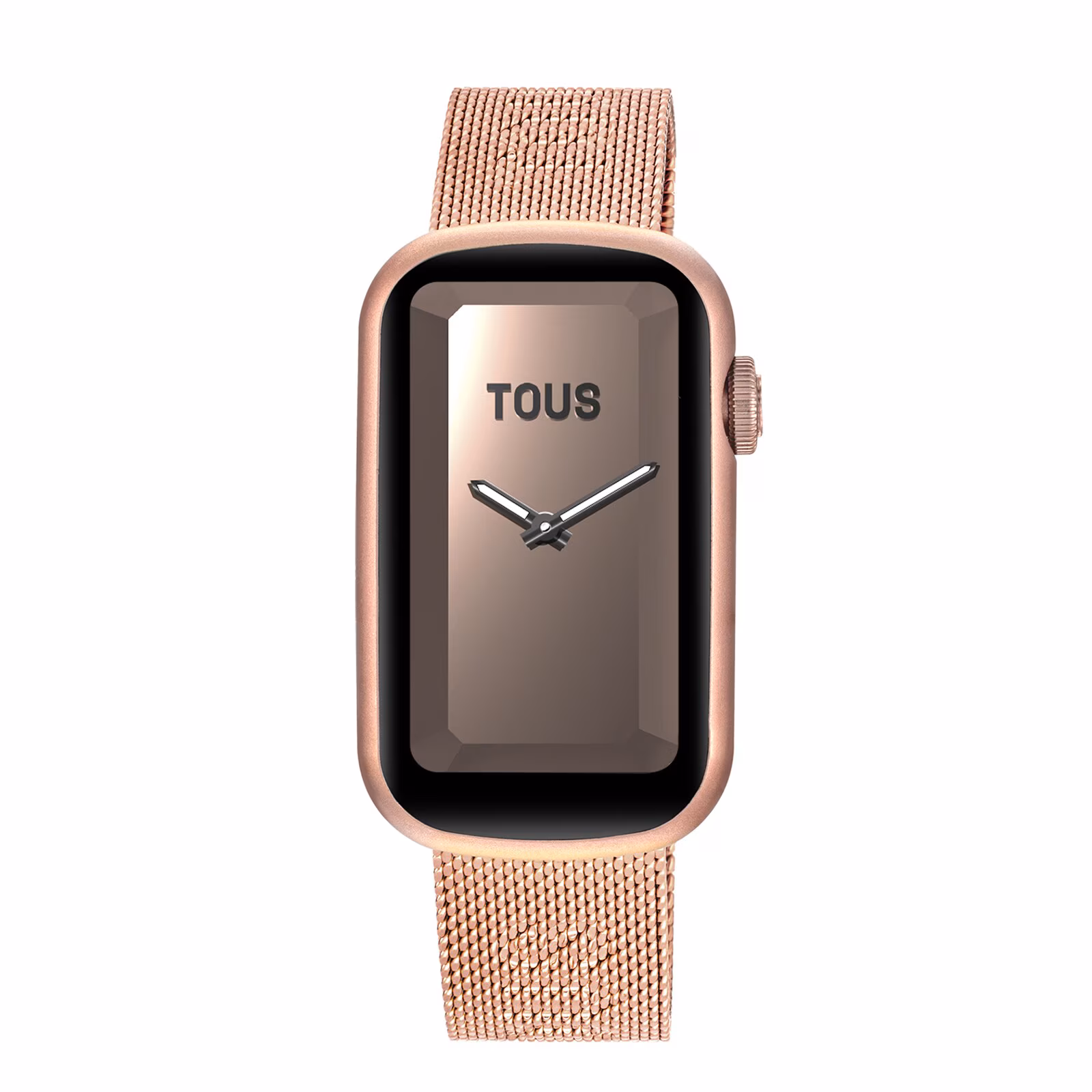 Reloj smartwatch con brazalete de acero IPRG rosado y caja de aluminio en color IPRG rosado TOUS T-Band Mesh