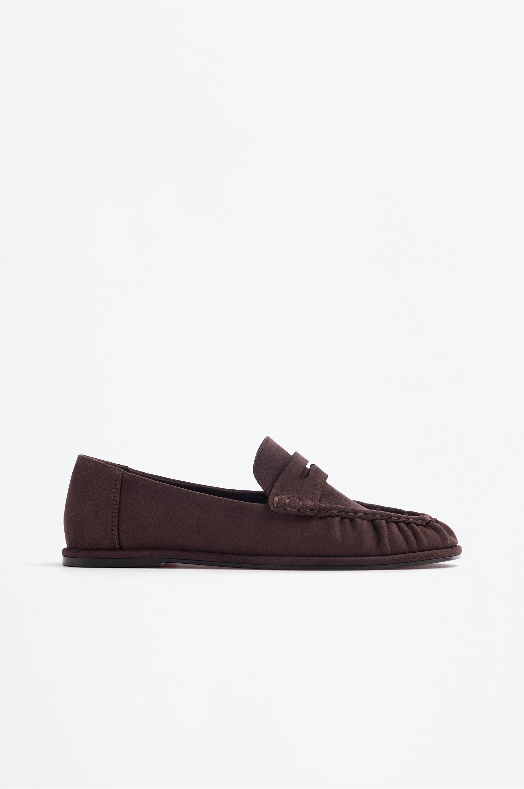Mocasín fruncido efecto ante