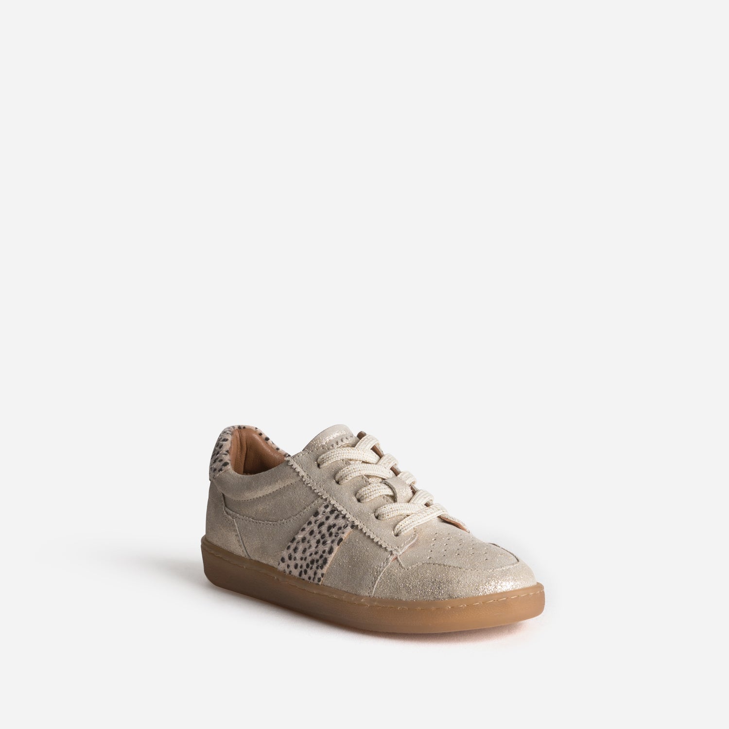 Tennis BUGGY dorée cuir velours