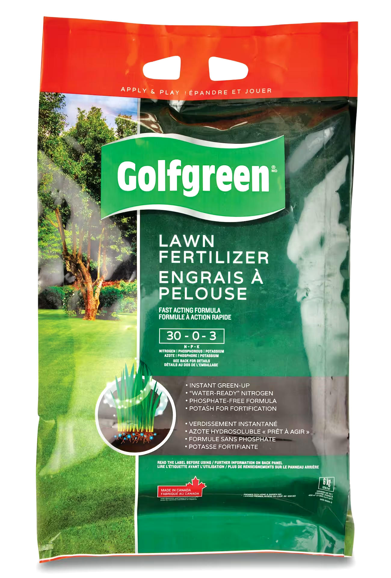 Golfgreen Lawn Fertilizer, 30-0-3, 6-kg