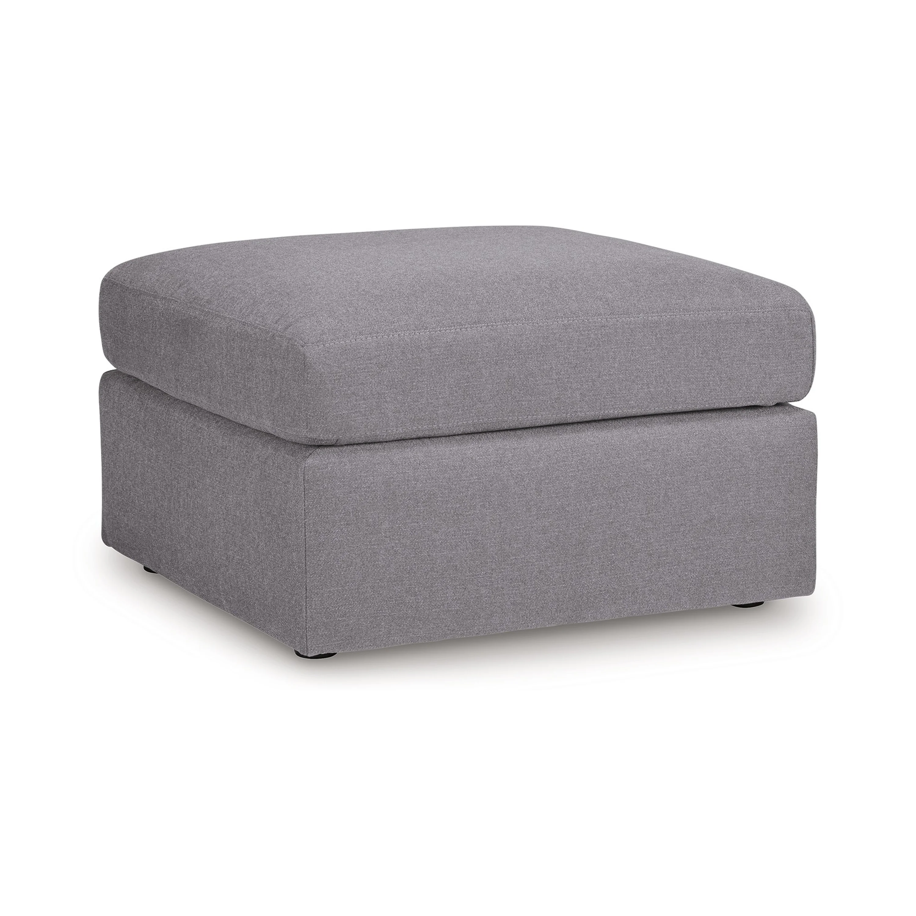 Meso Oversized Square Ottoman, Granite Gray Nuvella Polyester, 32 Inch