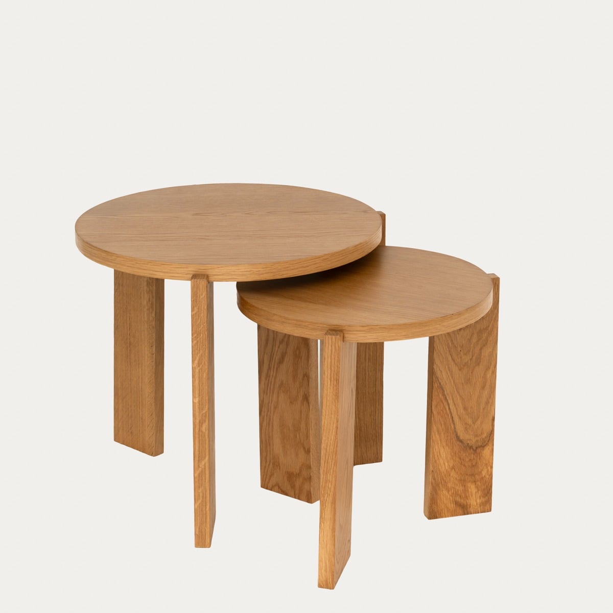 Zestaw stolików kawowych TABULA w okleinie dębowej naturalny 50/40x50/40x45/40 cm