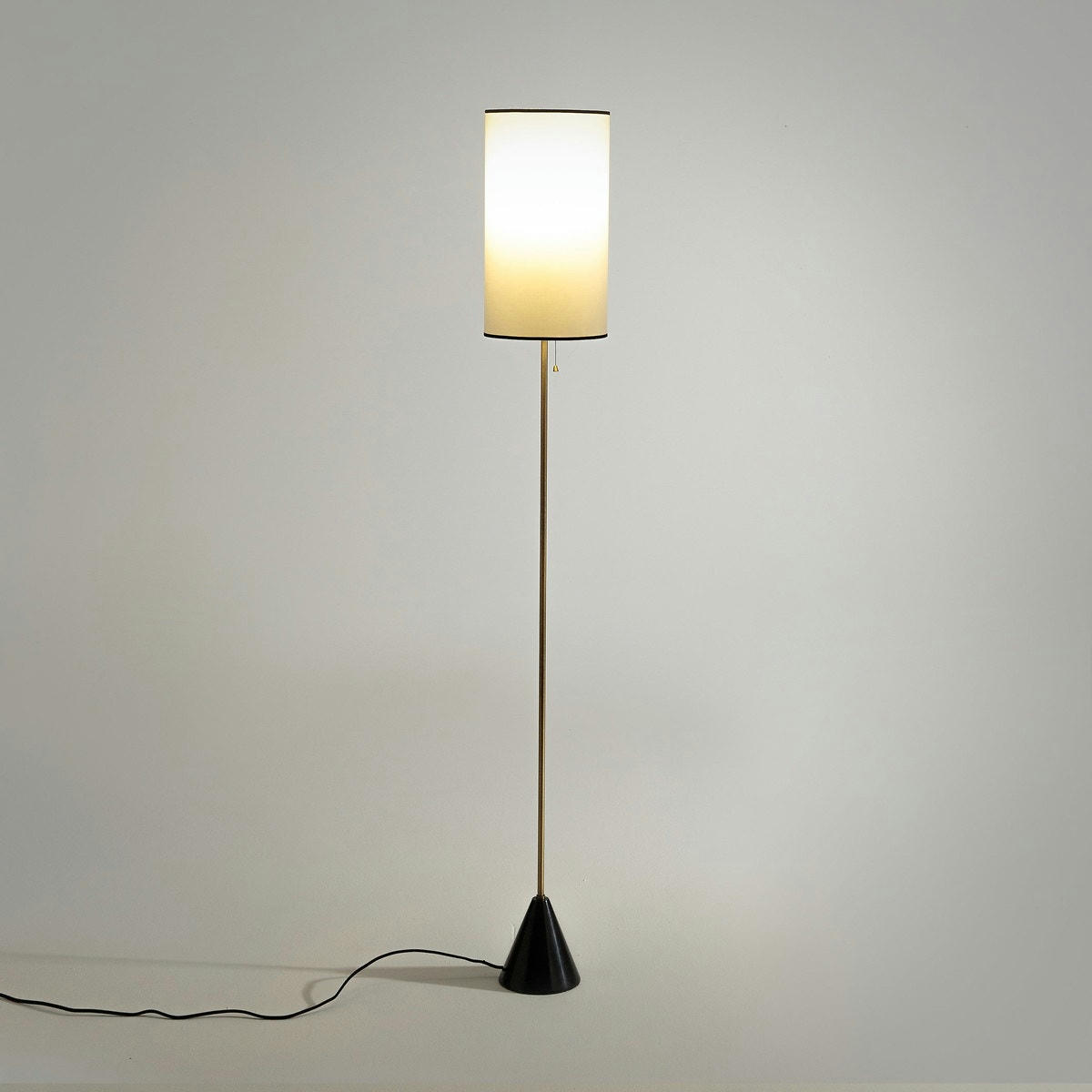 Lampadaire marbre et métal fer laiton Sophonie