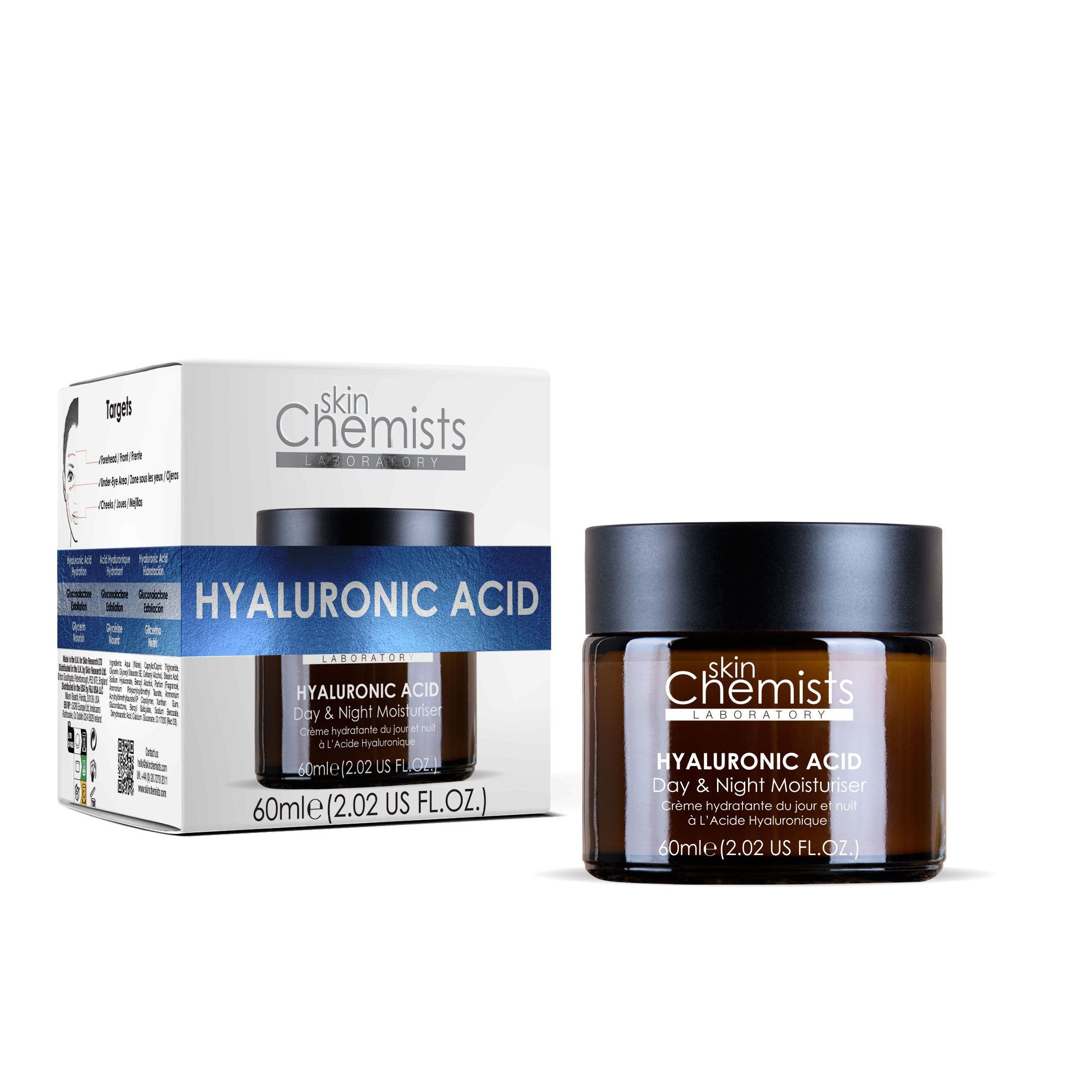 skinChemists professional Anti-Ageing Retinol Moisturiser & Hyaluronic Acid Moisturiser for Hydration and Plumping