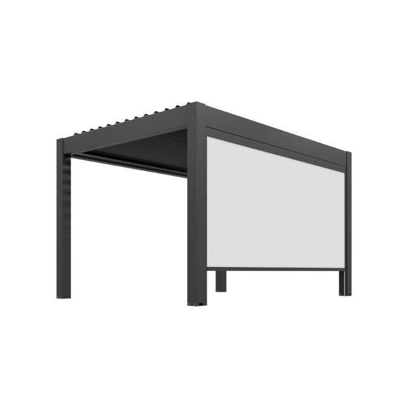 Store beige pour pergola bioclimatique Capri anthracite 4 x 2,25 m