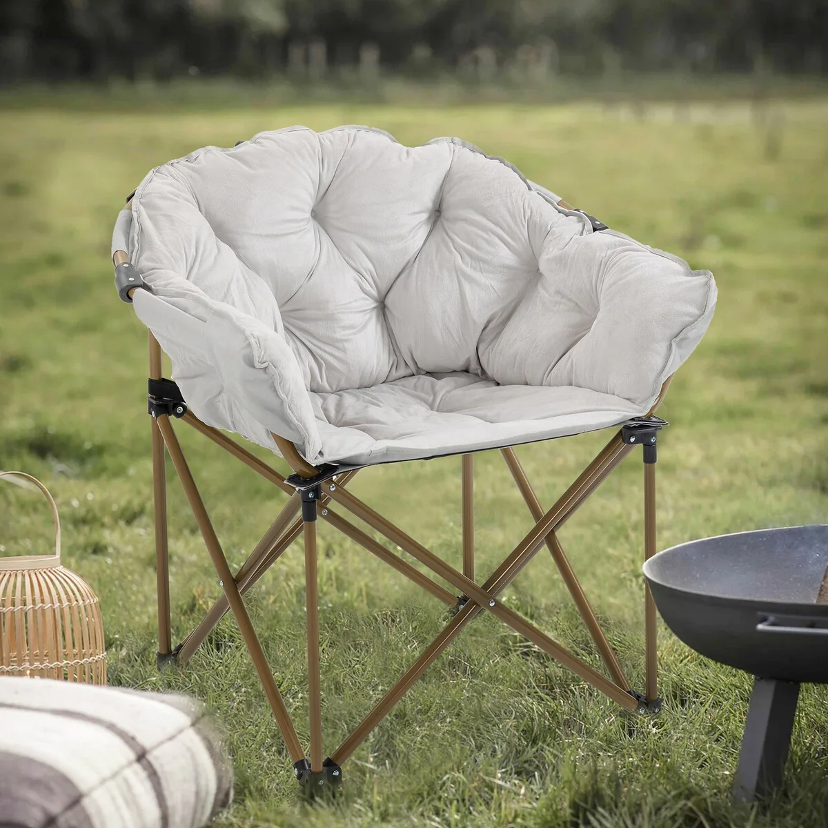 Moon chair folding lounge chair, balcony leisure lunch break backrest lazy chair, bedroom single person small sofa