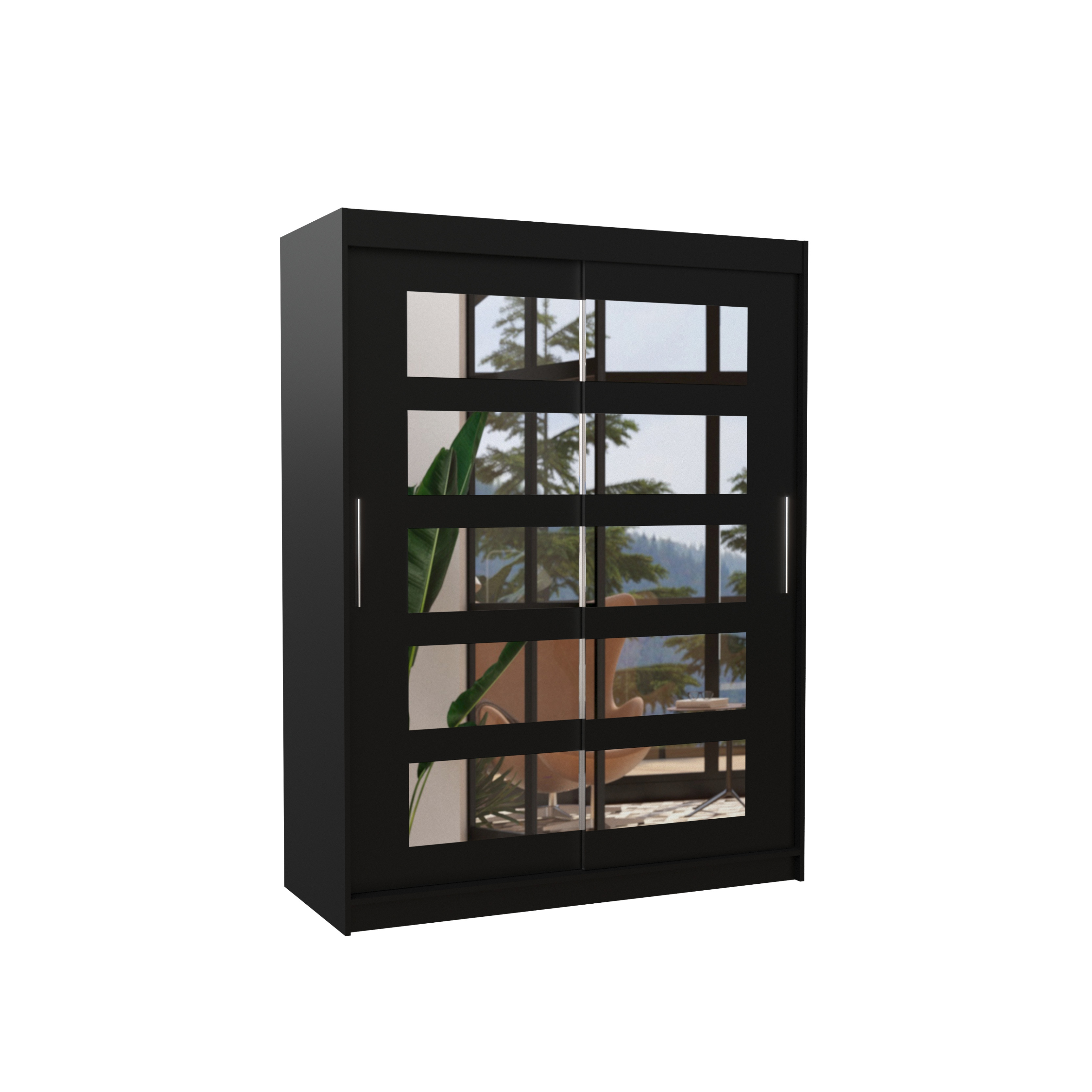Szafa przesuwna z lustrem MURANI 150 Black