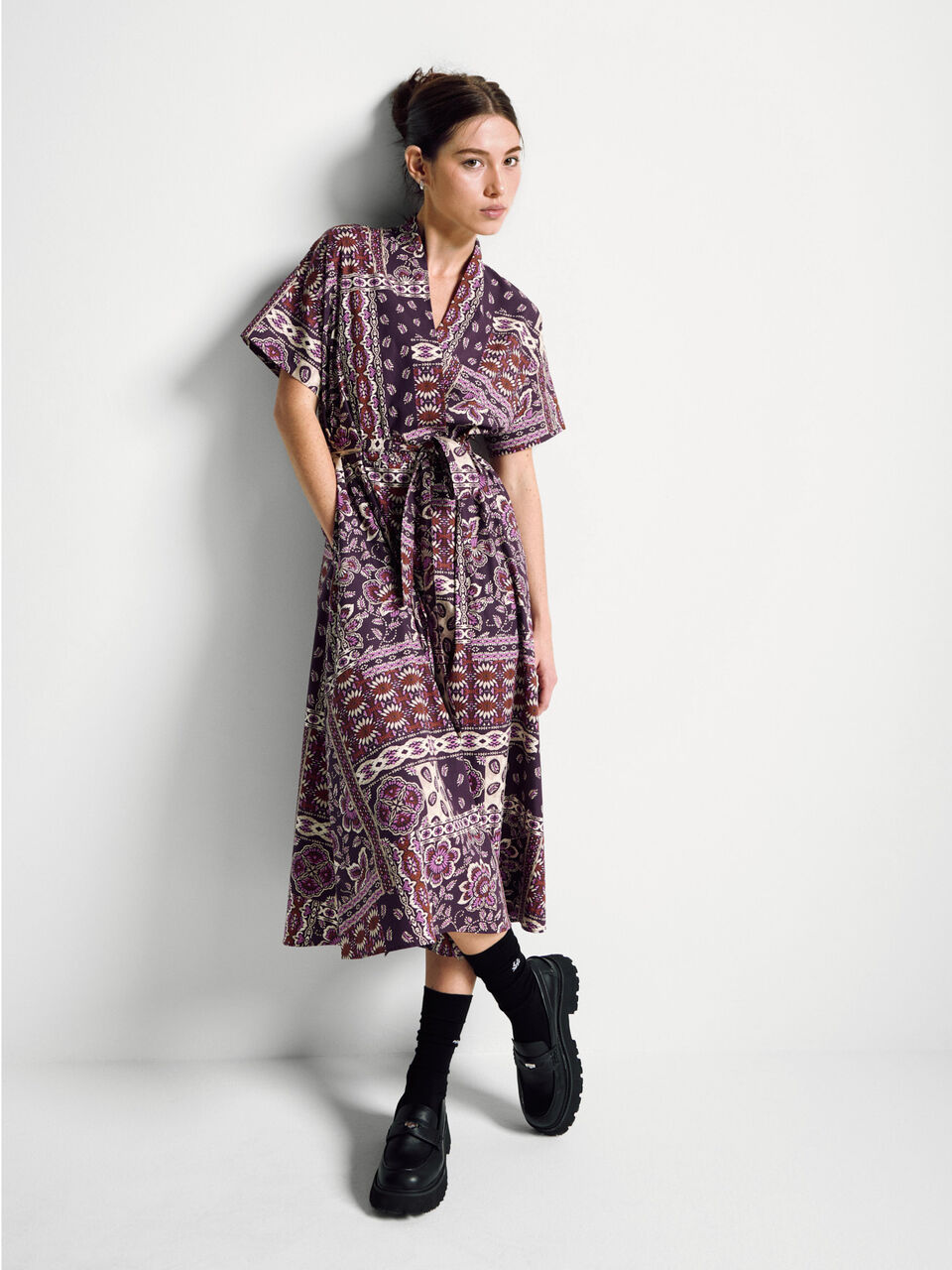 Pencil dress with bandana print