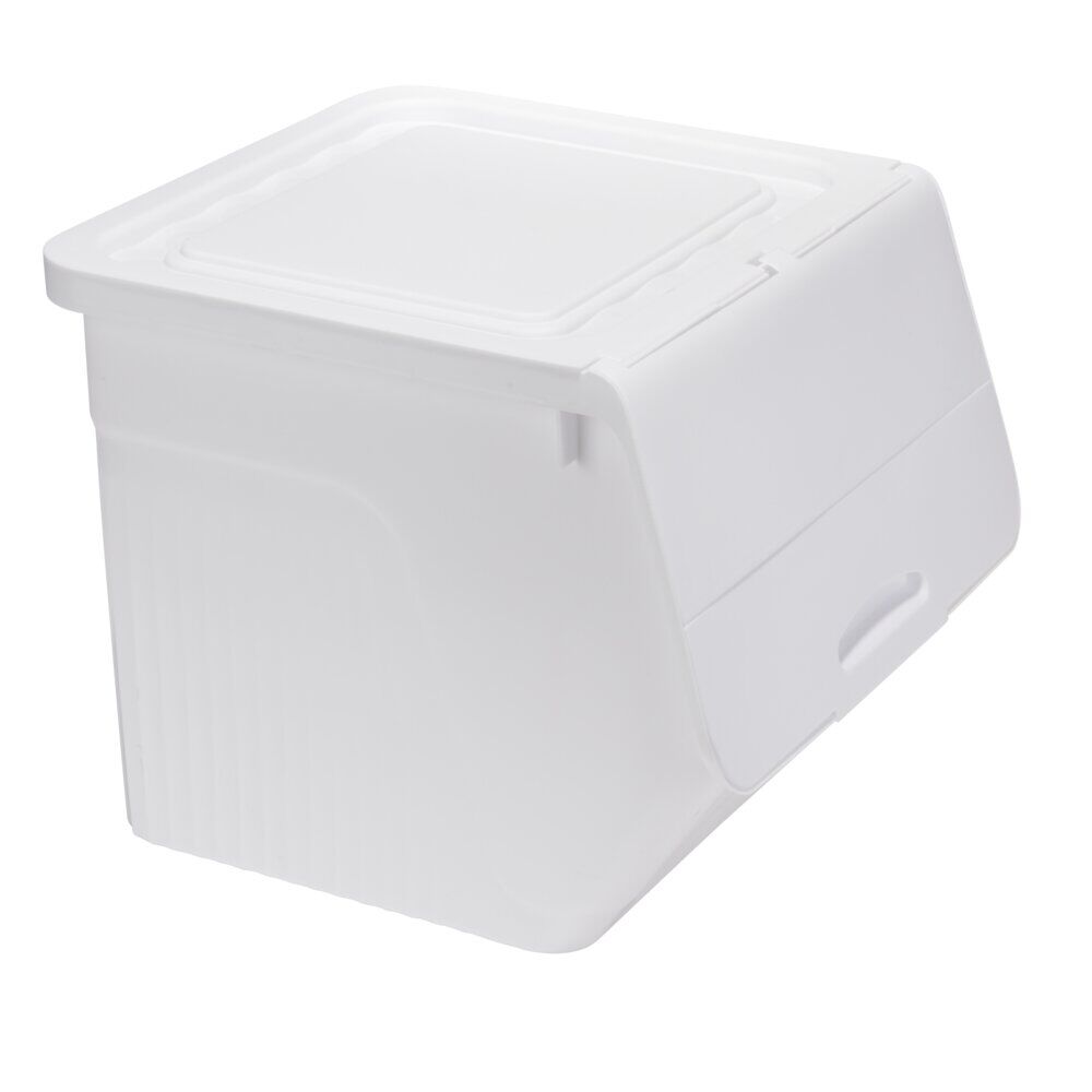Box de rangement 35L ouverture frontale plastique uni L38,5xP40xH31,5cm (2 modèles)