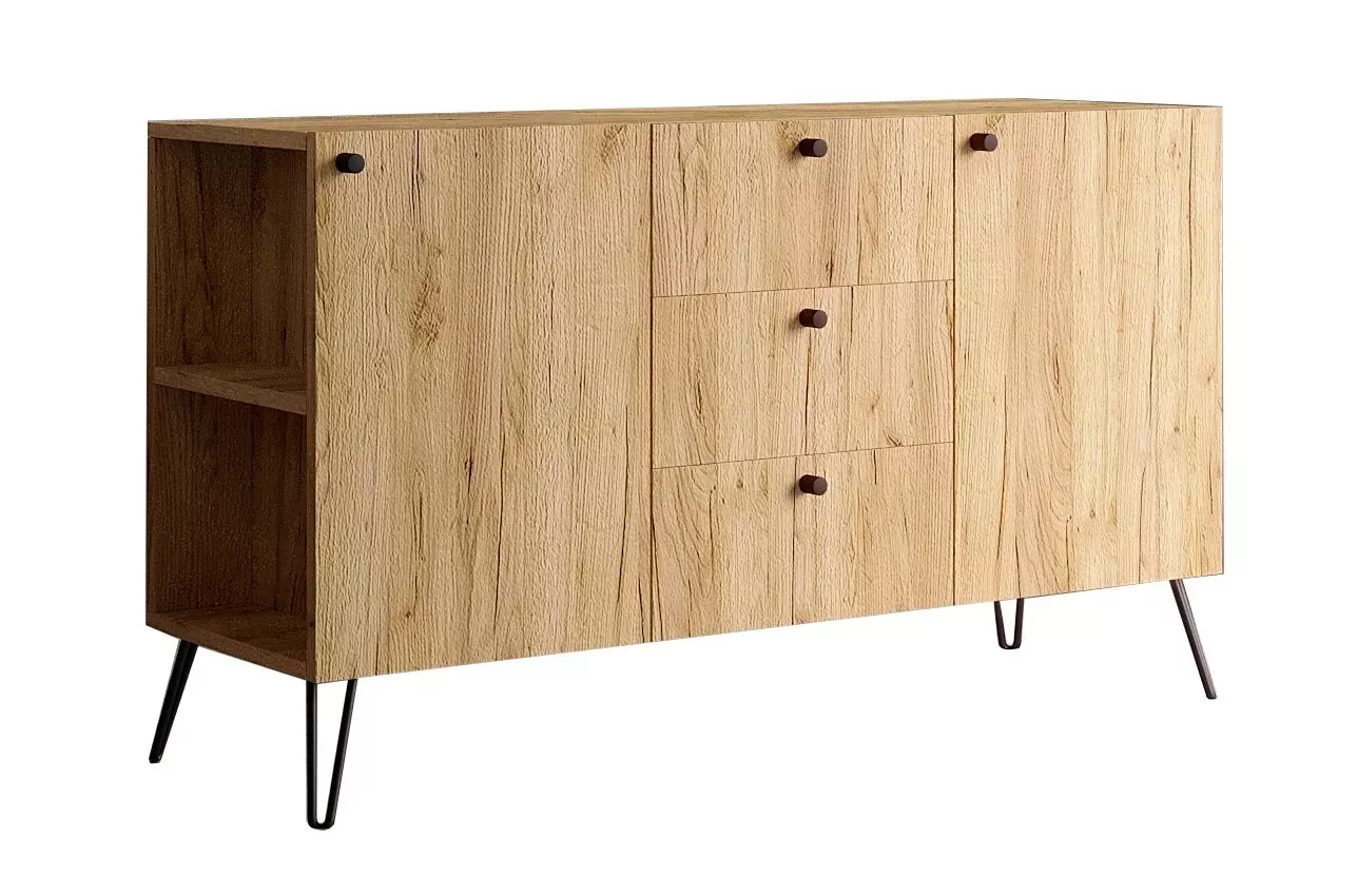 Lewostronna komodaz szufladami dąb craft - Sarvon