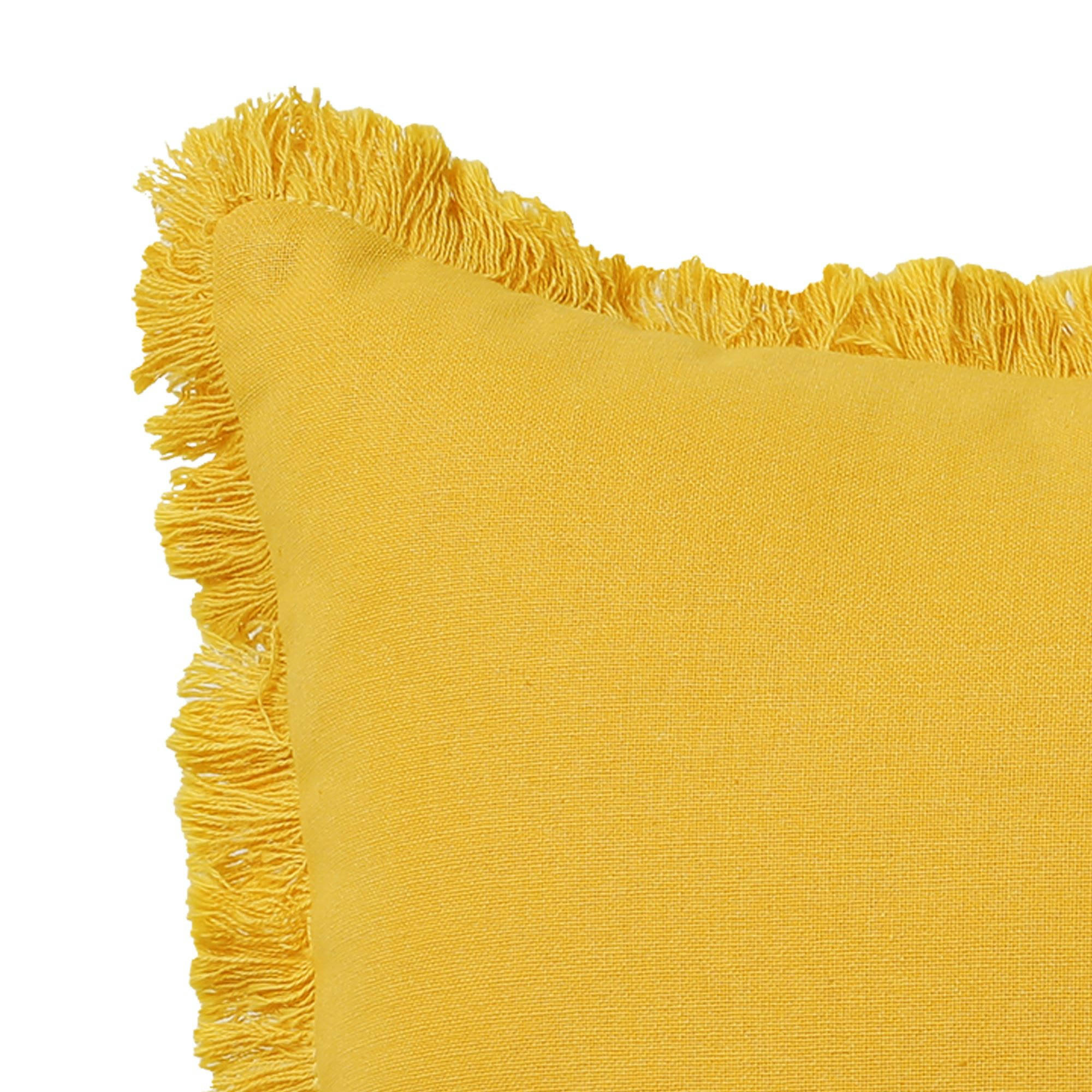 FRANGE - Coussin 40x40 jaune curry en coton