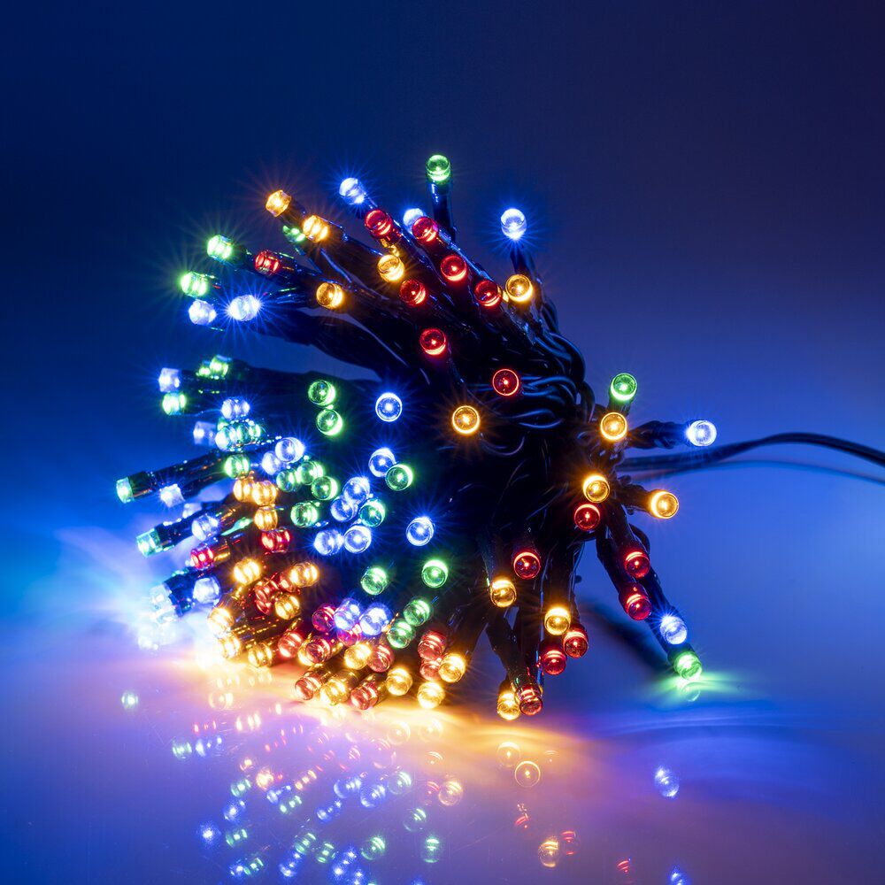 Guirlande de No&euml;l solaire lumineuse 120LED multicolore L890cm