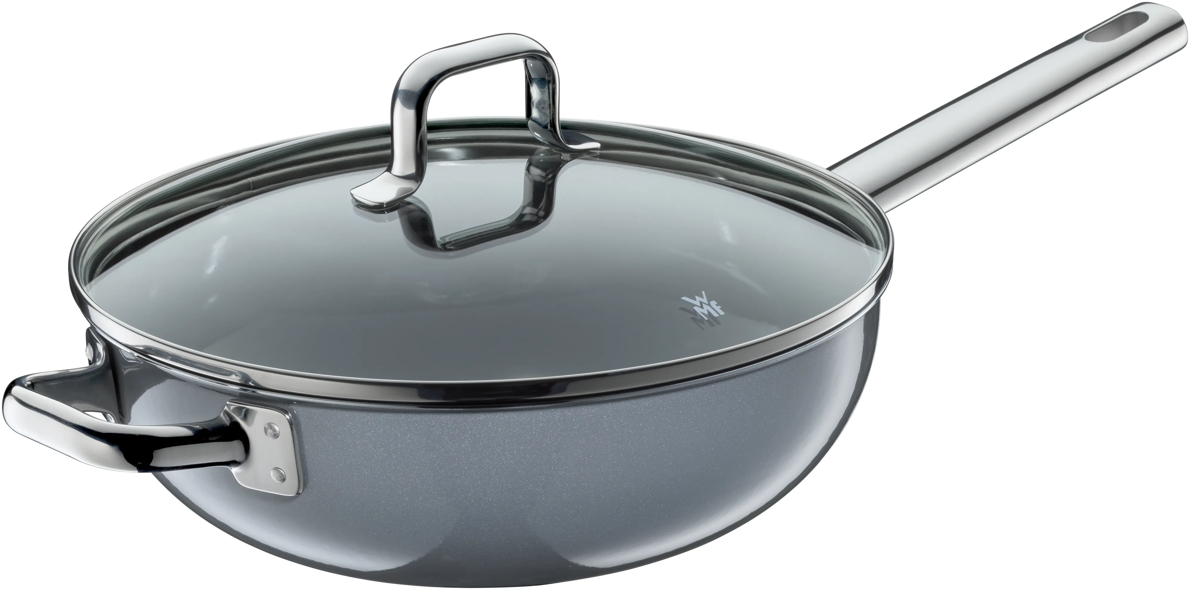 WMF Fusiontec Mineral Wok 28cm with lid Platinum