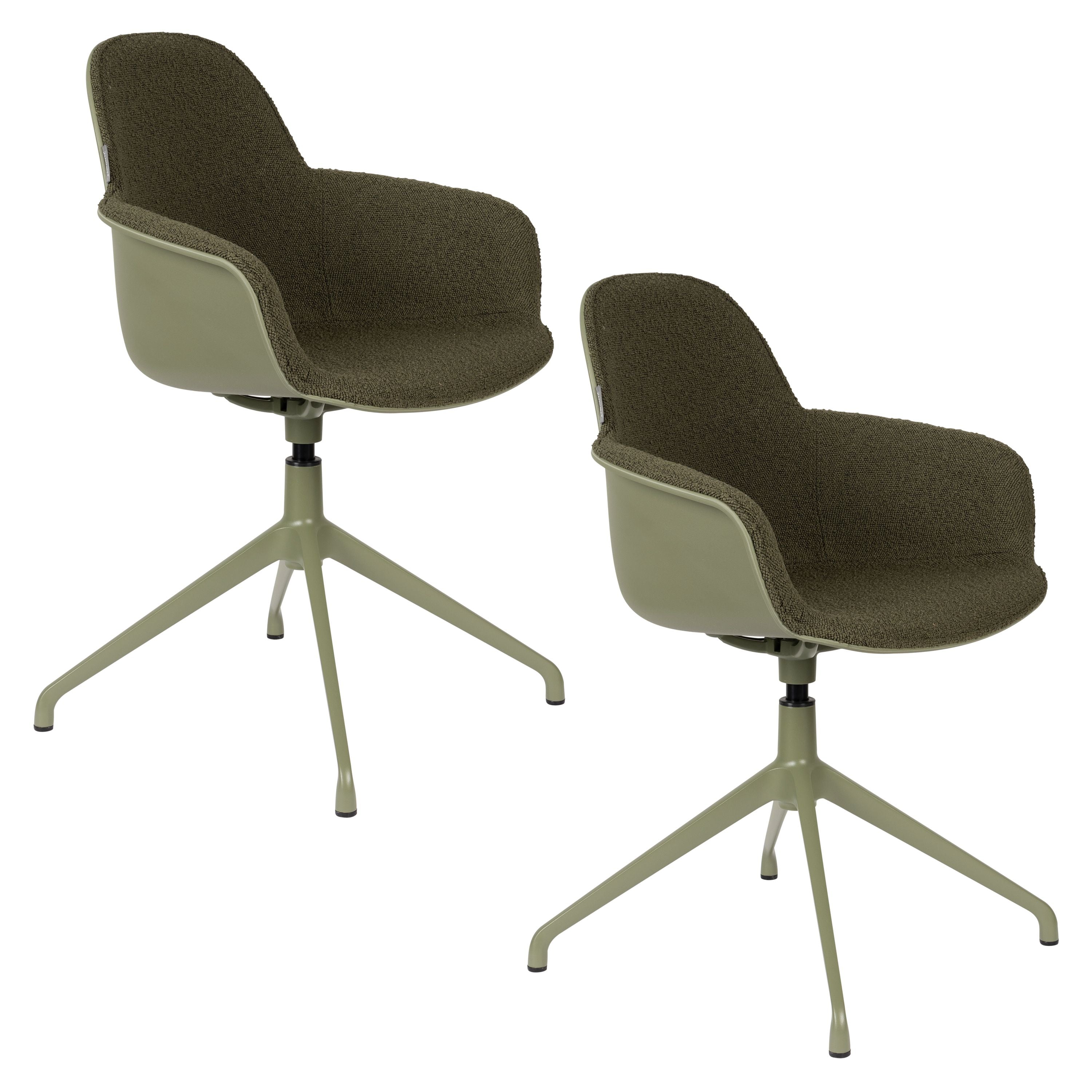 Zuiver Albert Kuip Swivel Eetkamerstoelen Armleuning Groen - Set van 2