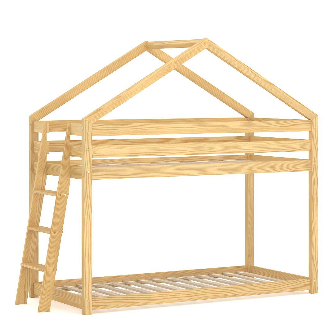 - Lit superposé en pin massif 200x90 naturel