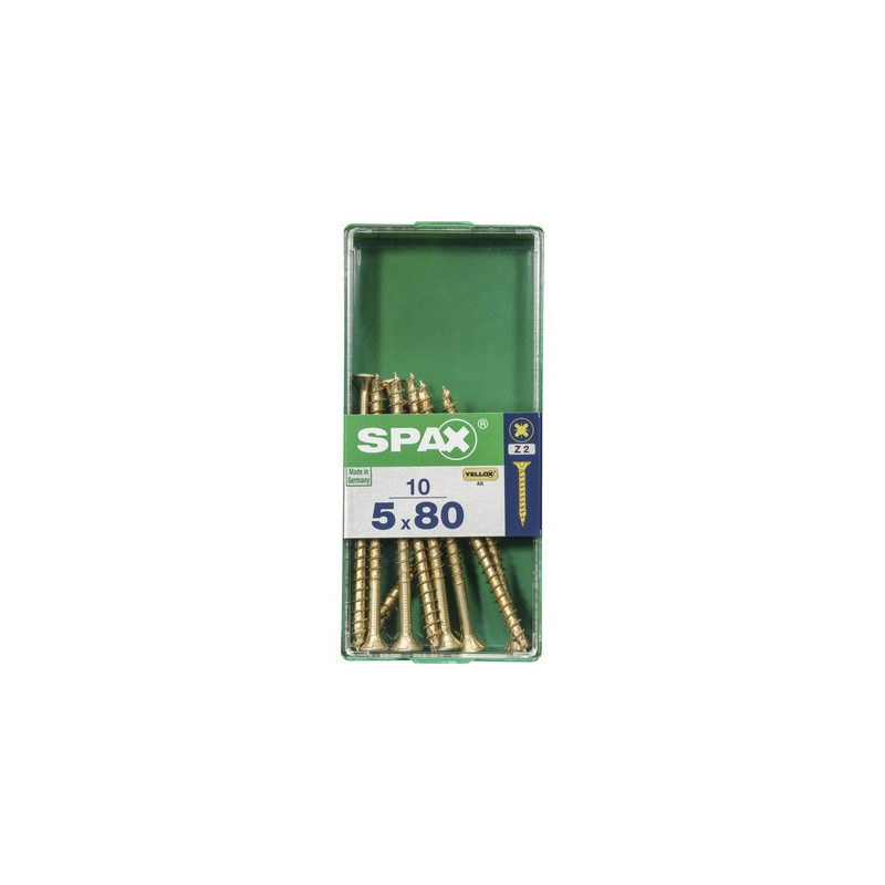 Vis TF Pozi jaune Ø 5 x 80 mm 10 pièces SPAX