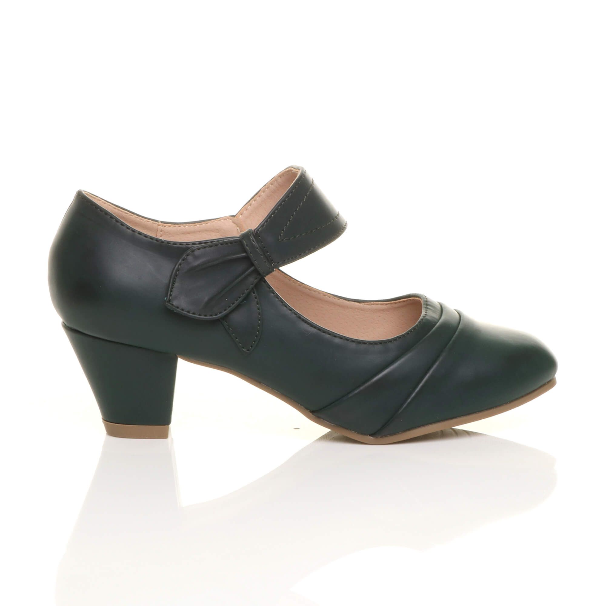 AJVANI Mid Heel Comfort Mary Jane Court Shoes
