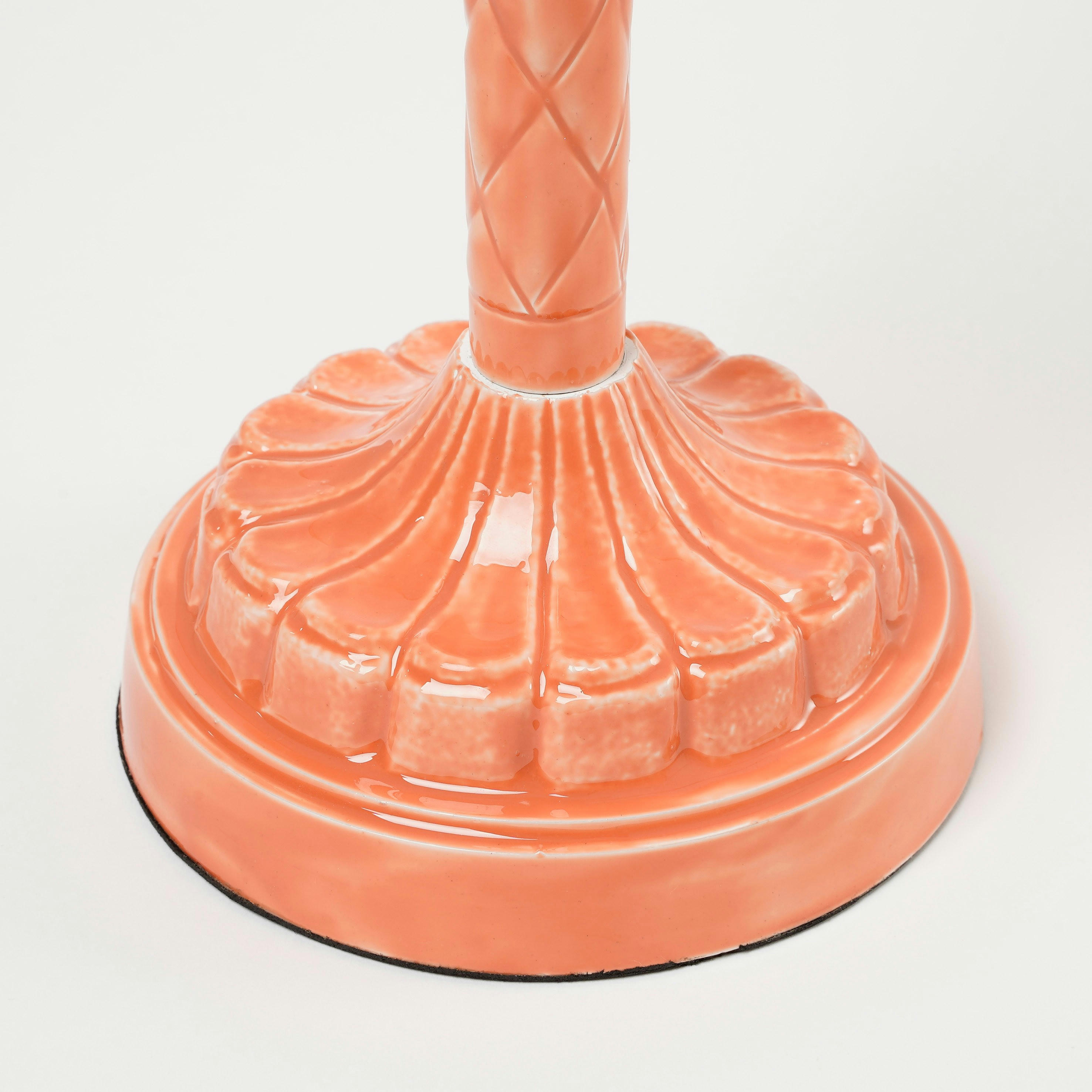 - Bougeoir palmier en aluminium rose H30