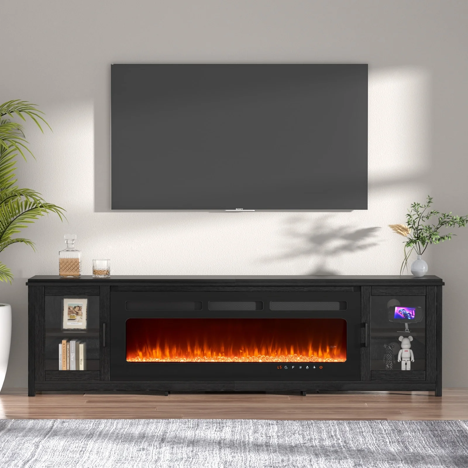 80'' Modern Electric Fireplace TV Stand