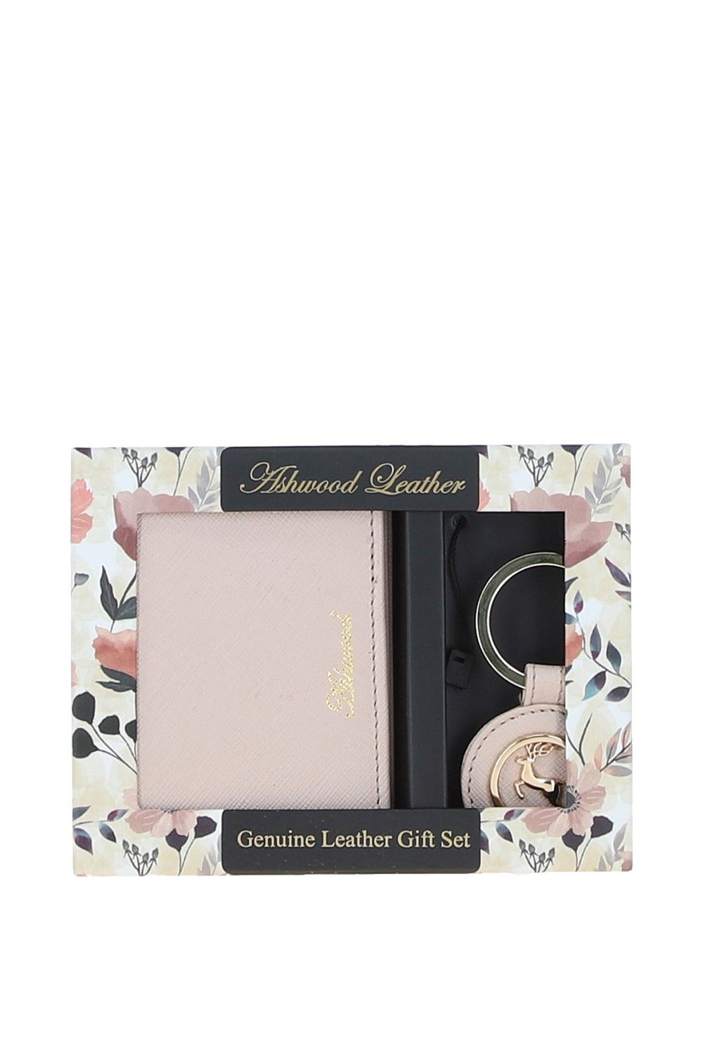 Ashwood Leather Elegant Real Leather Card Holder & Key Ring Set