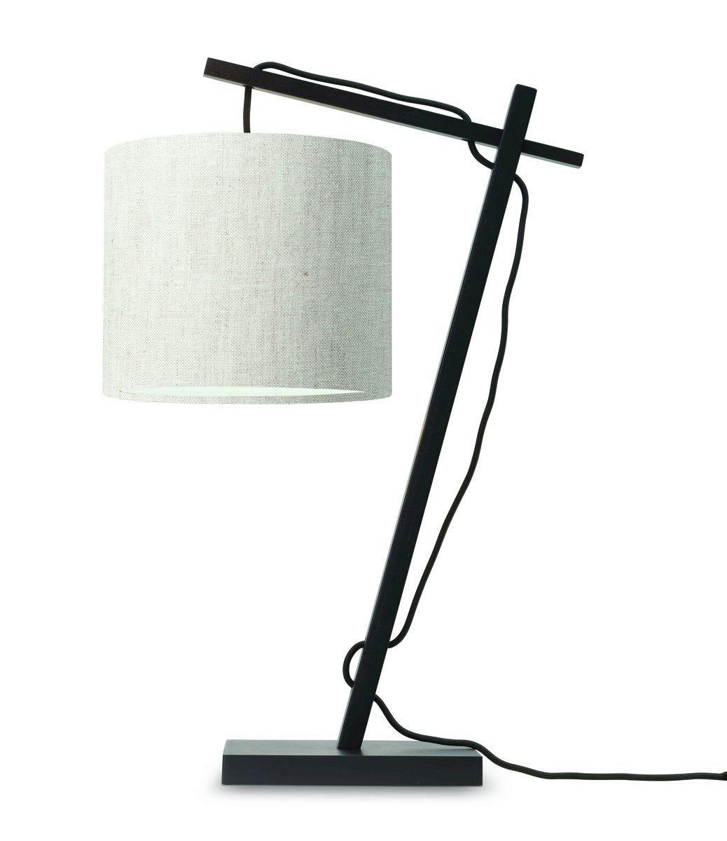 ANDES - Lampe de table bambou noir/lin H46cm