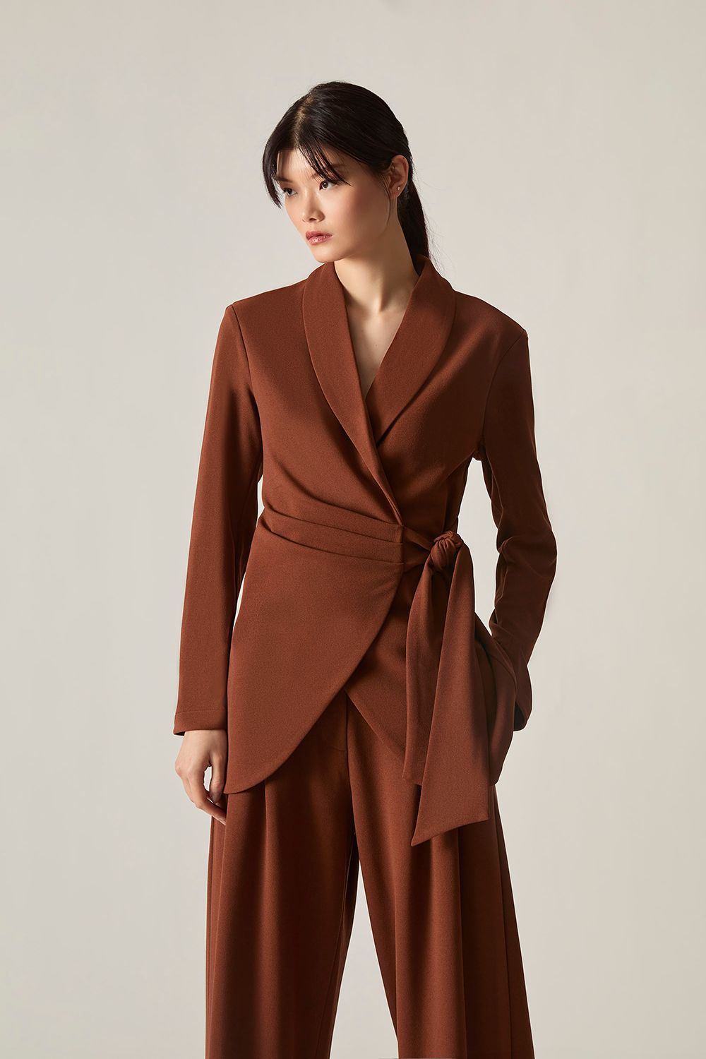 James Lakeland Rust Side Sash Blazer
