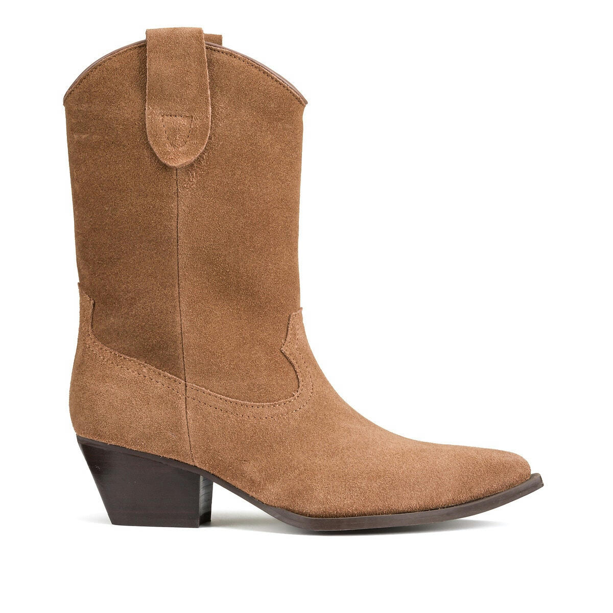Bottes santiag en cuir suédé