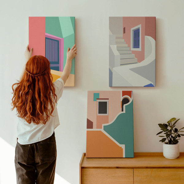 Obraz canvas 3 częściowy Kolorowa architektura | 3x40x60 | Wallfluent