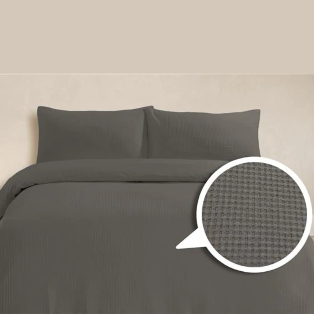 Alaria Waffle Quilt Cover Set, King Bed